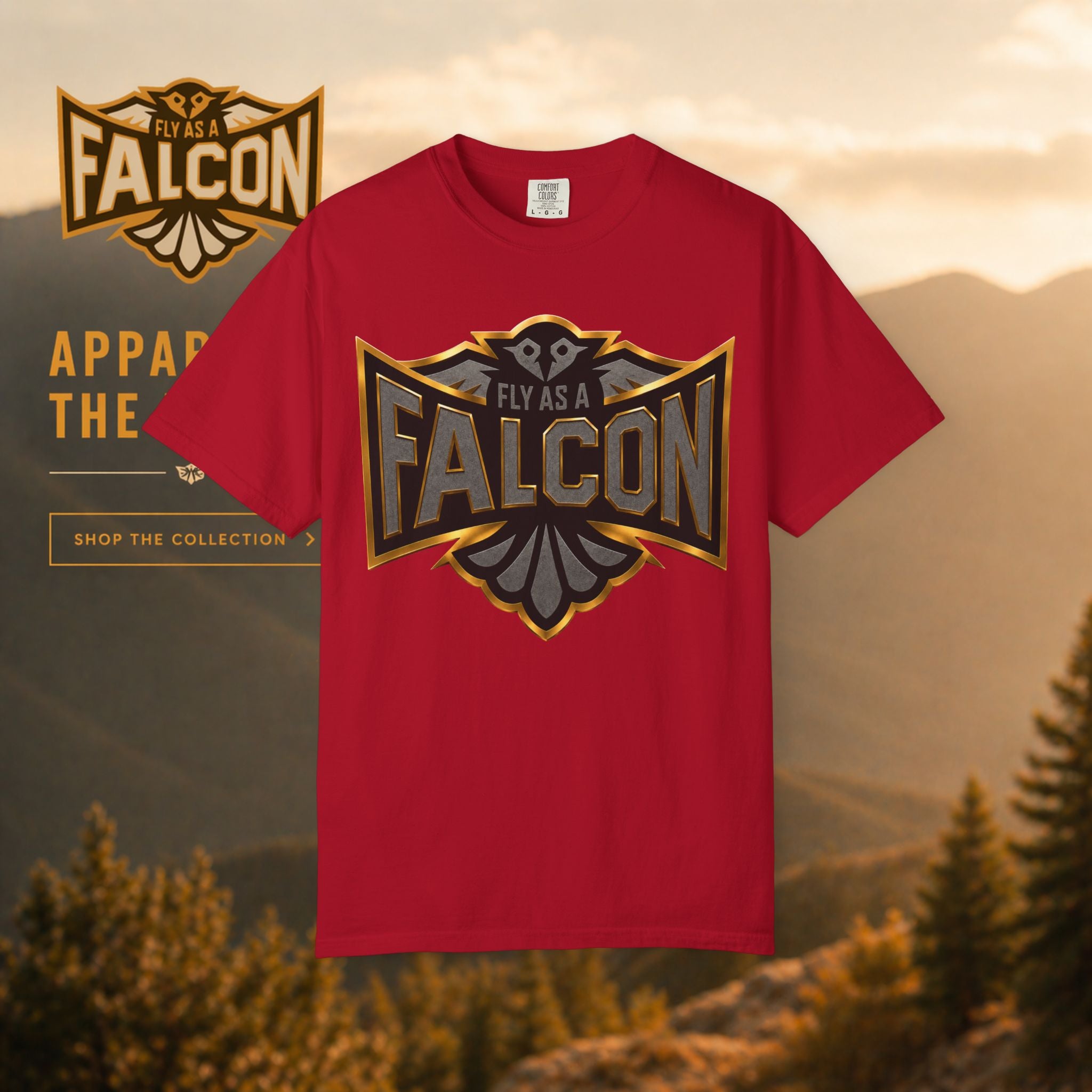 Fly As A Falcon Graphic T-Shirt | Black & Gold Collection 02