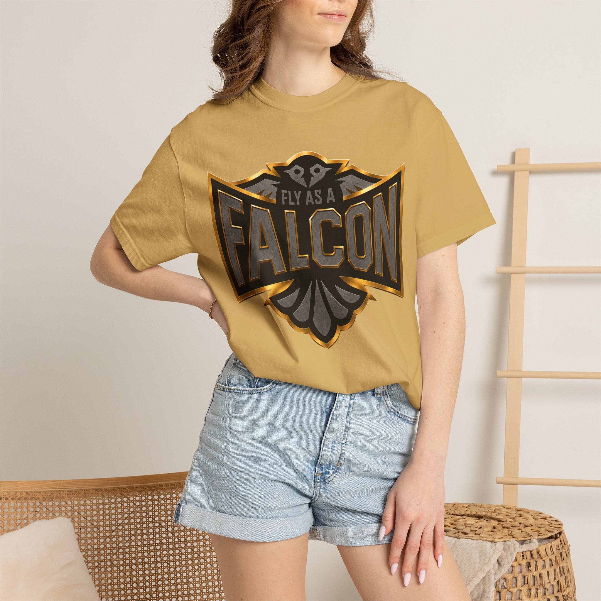 Fly As A Falcon Graphic T-Shirt | Black & Gold Collection 02