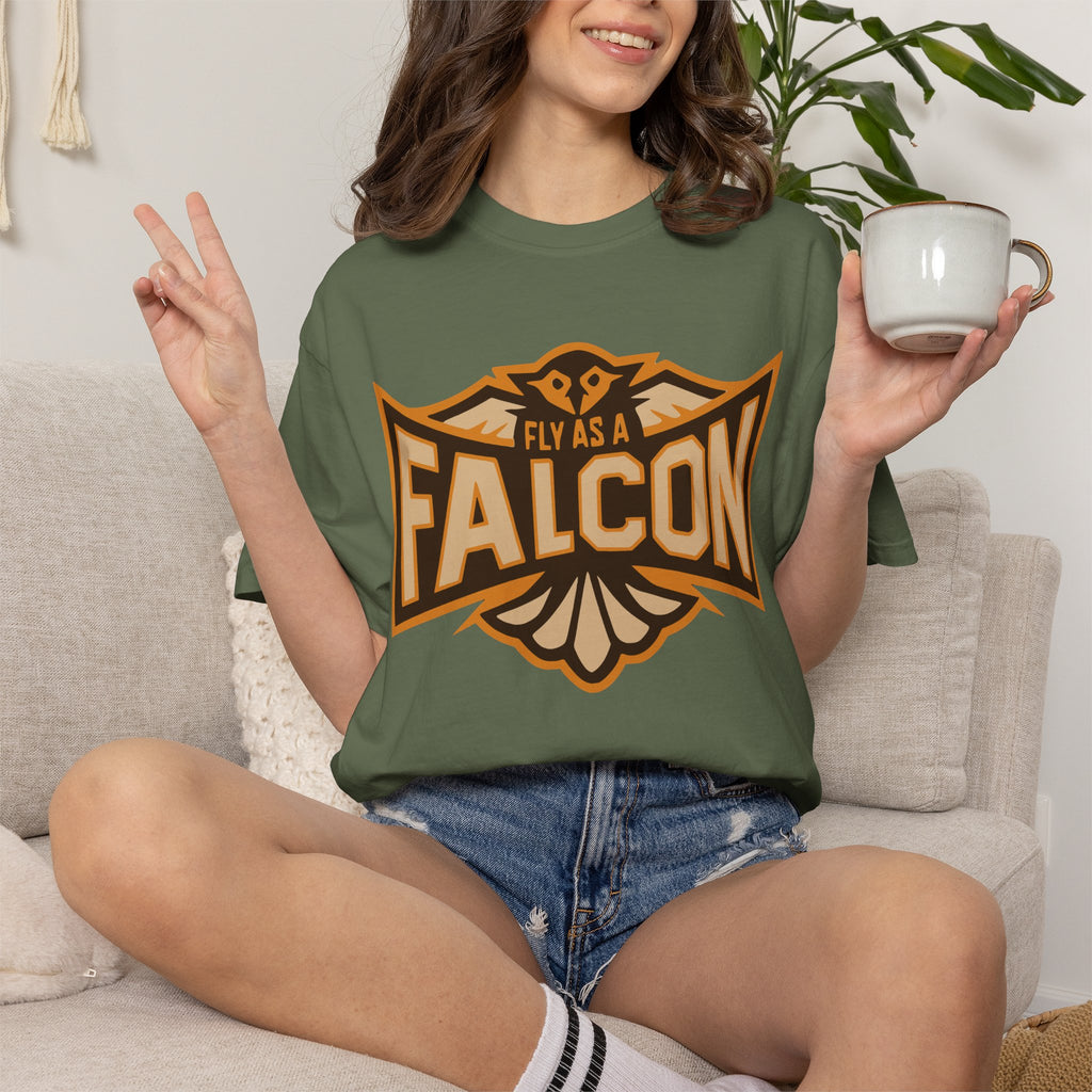 Fly As A Falcon T-Shirt | Sepia