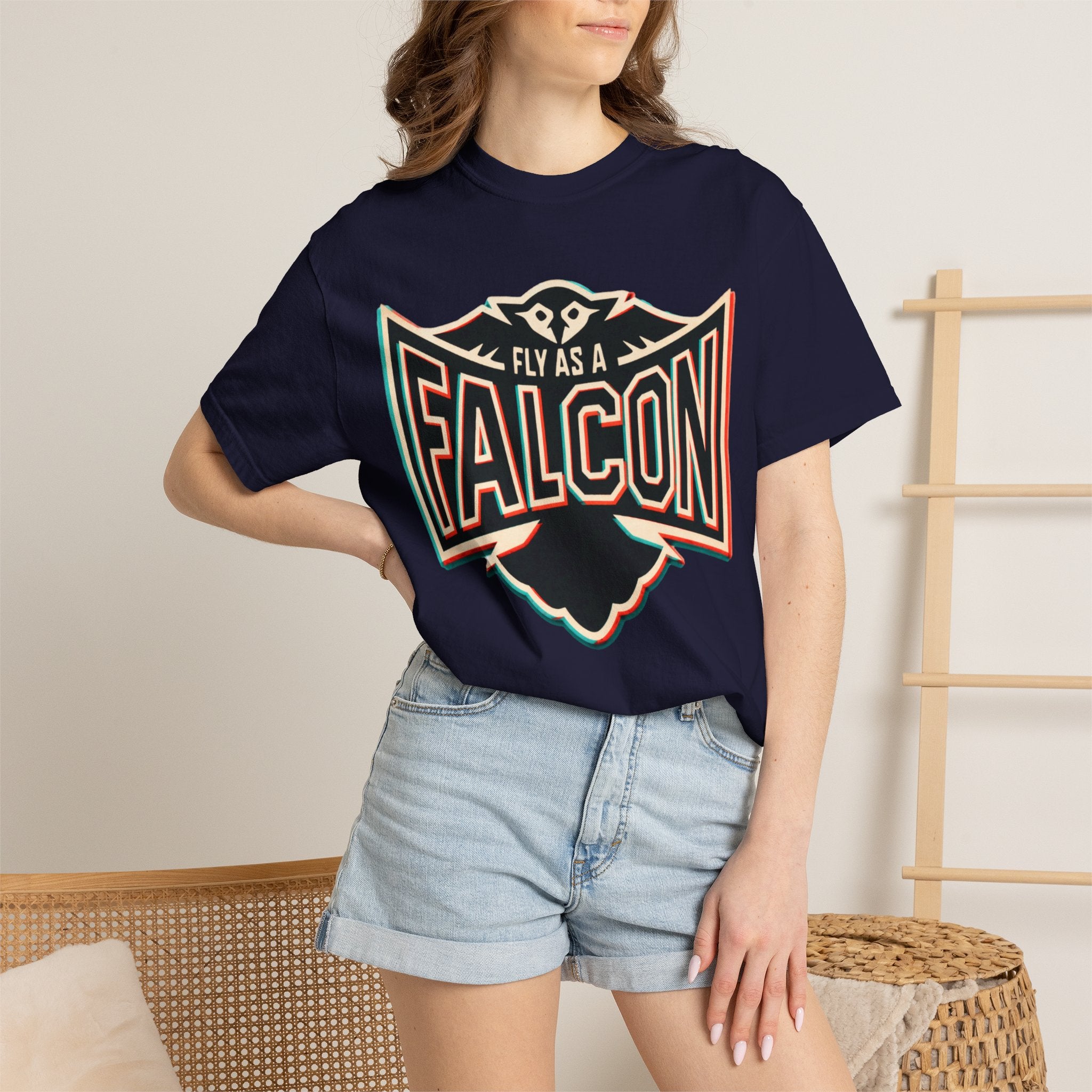 Fly As A Falcon Graphic T-Shirt | Retro 3D