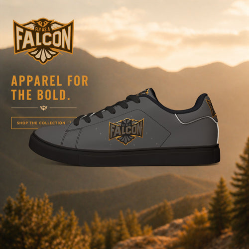Falcon Low-Top Leather Sneakers | Black & Gold Collection 02