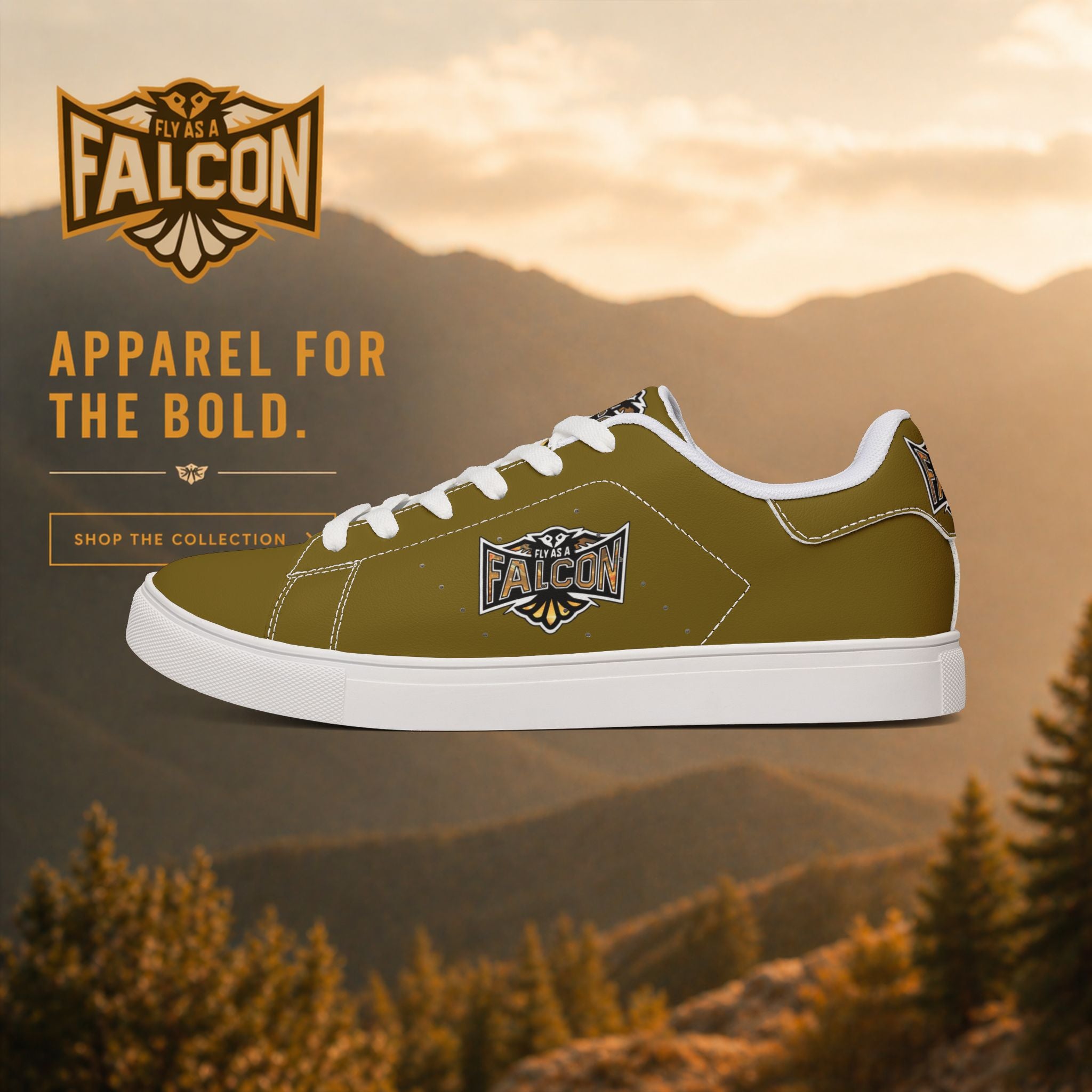 Fly As A Falcon Leather Sneakers | Golden Haze