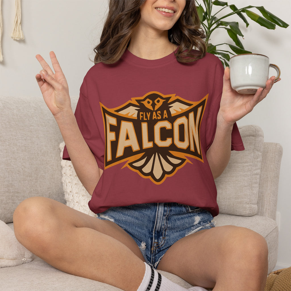 Fly As A Falcon T-Shirt | Sepia