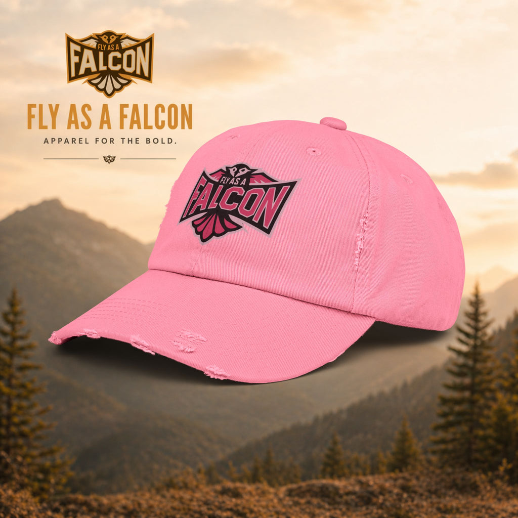 Fly As A Falcon Pink Distressed Cap | Wild Rose