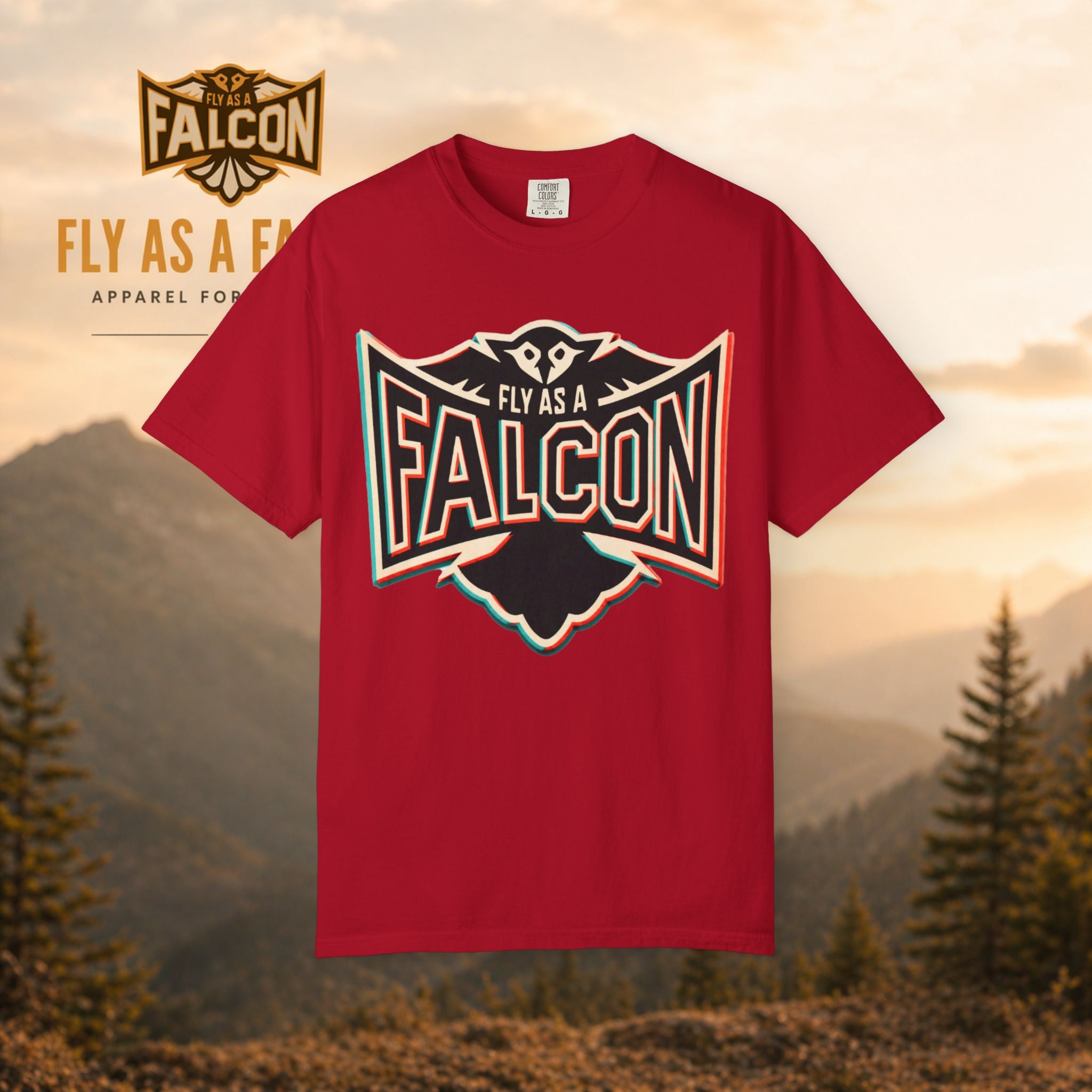 Fly As A Falcon Graphic T-Shirt | Retro 3D