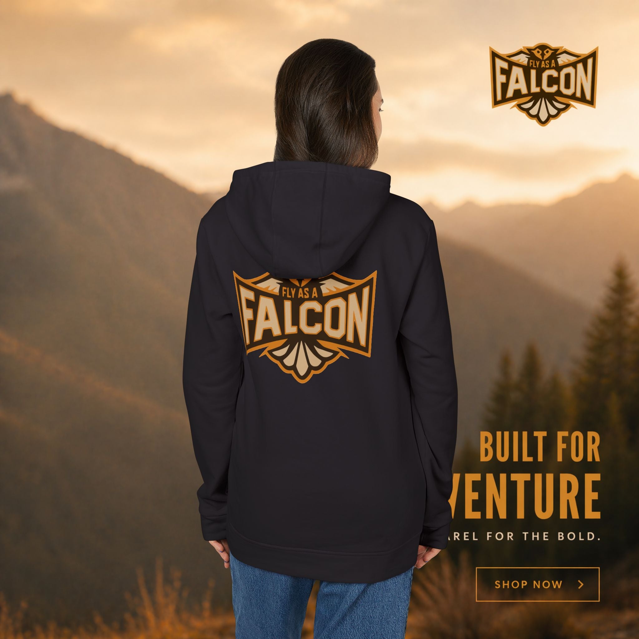 Fly As A Falcon Adidas Pullover Hoodie | Sepia