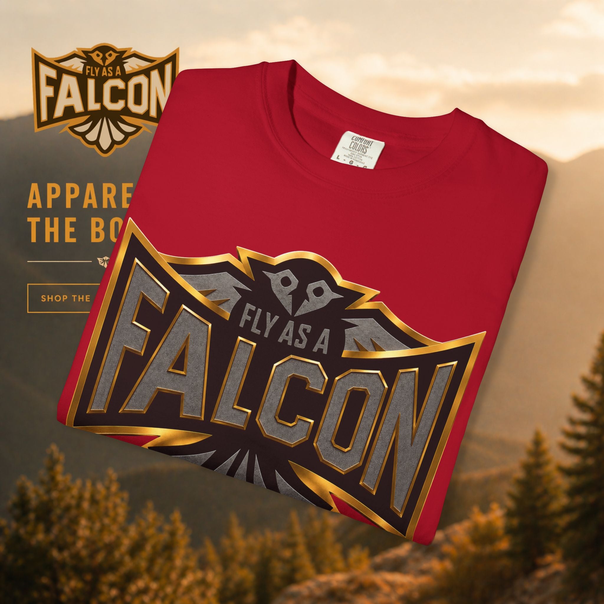 Fly As A Falcon Graphic T-Shirt | Black & Gold Collection 02