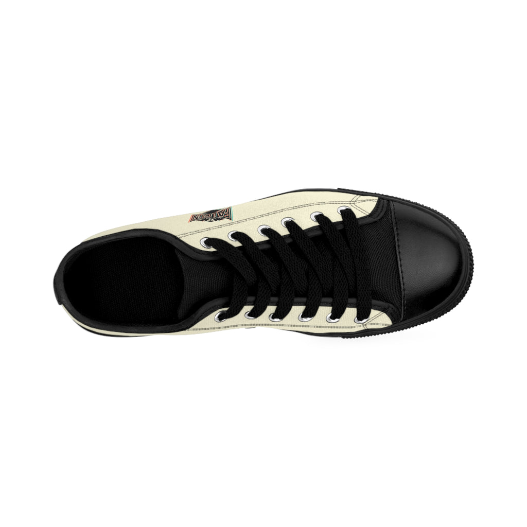Fly As A Falcon Cream Canvas Low-Top Sneakers | Retro 3D