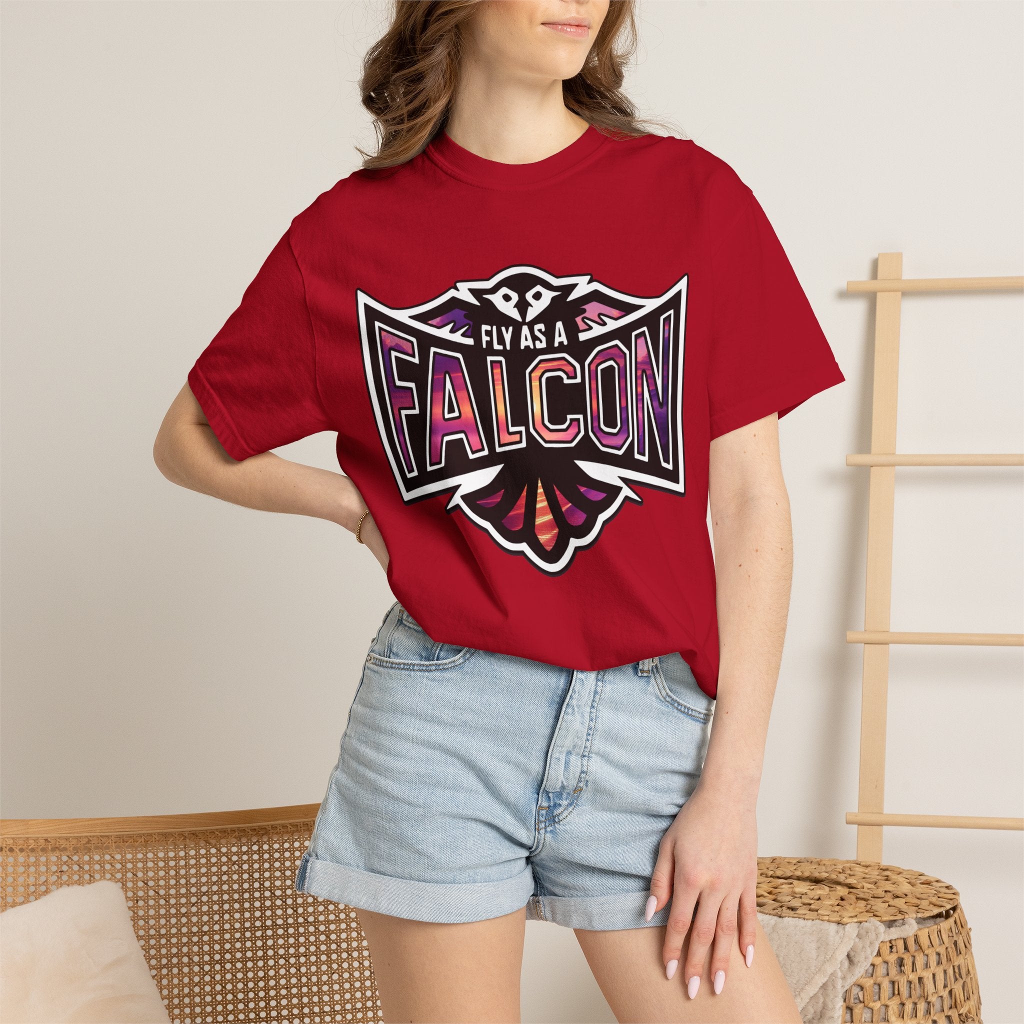Fly As A Falcon Athletic Logo T-Shirt | Ocean Set
