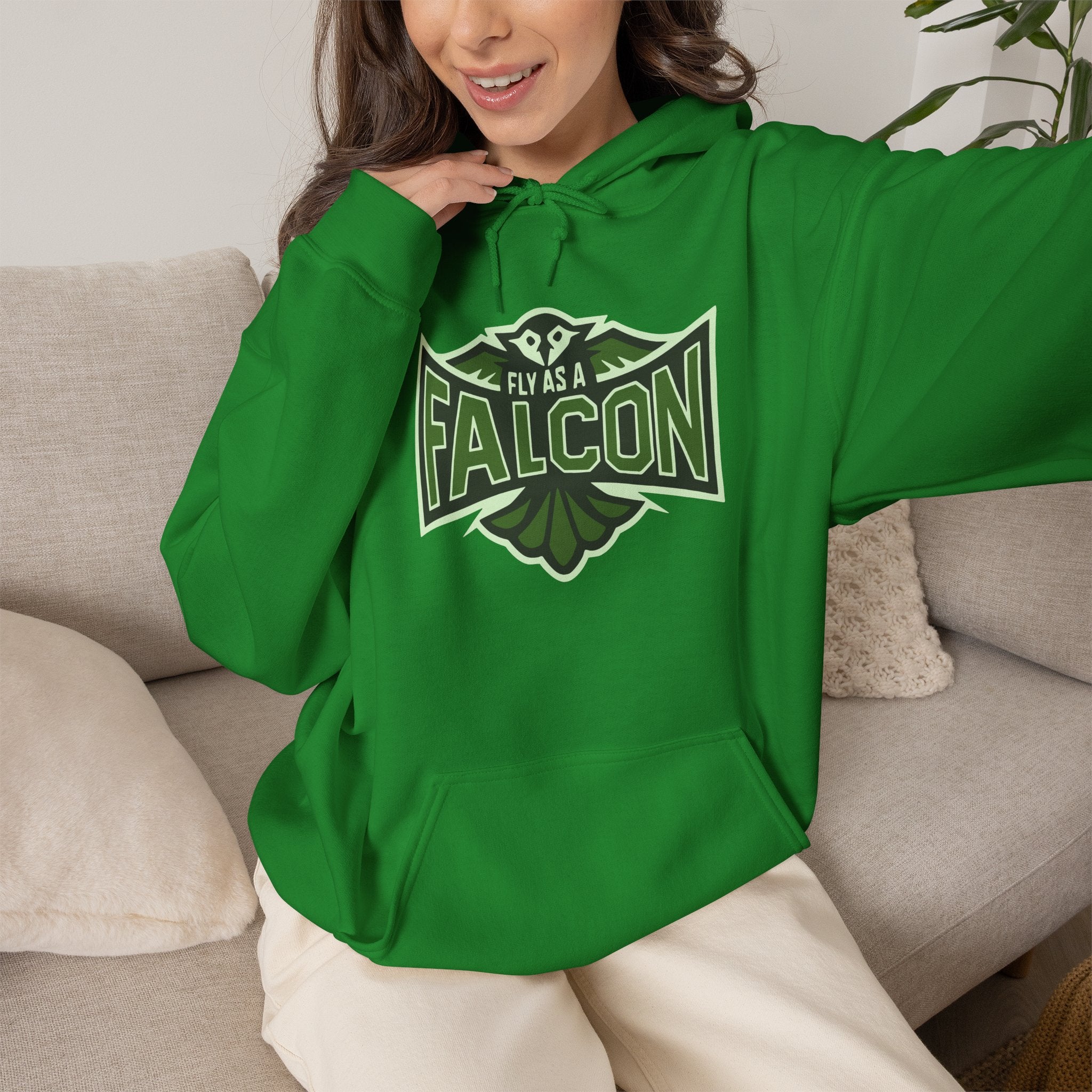 Fly As A Falcon Athletic Hoodie | Forest Ash
