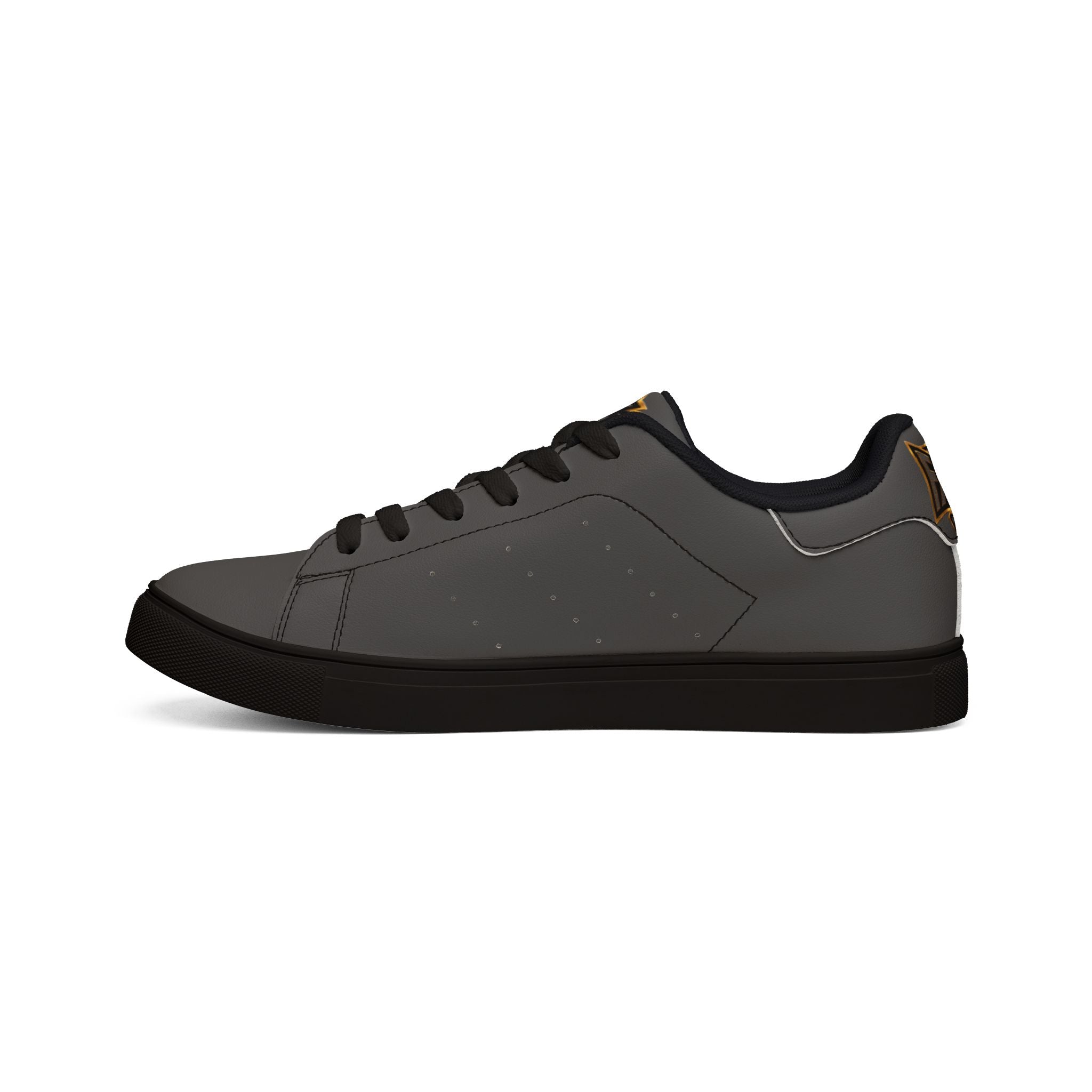 Fly As A Falcon Low-Top Leather Sneakers | Black & Gold Collection 02