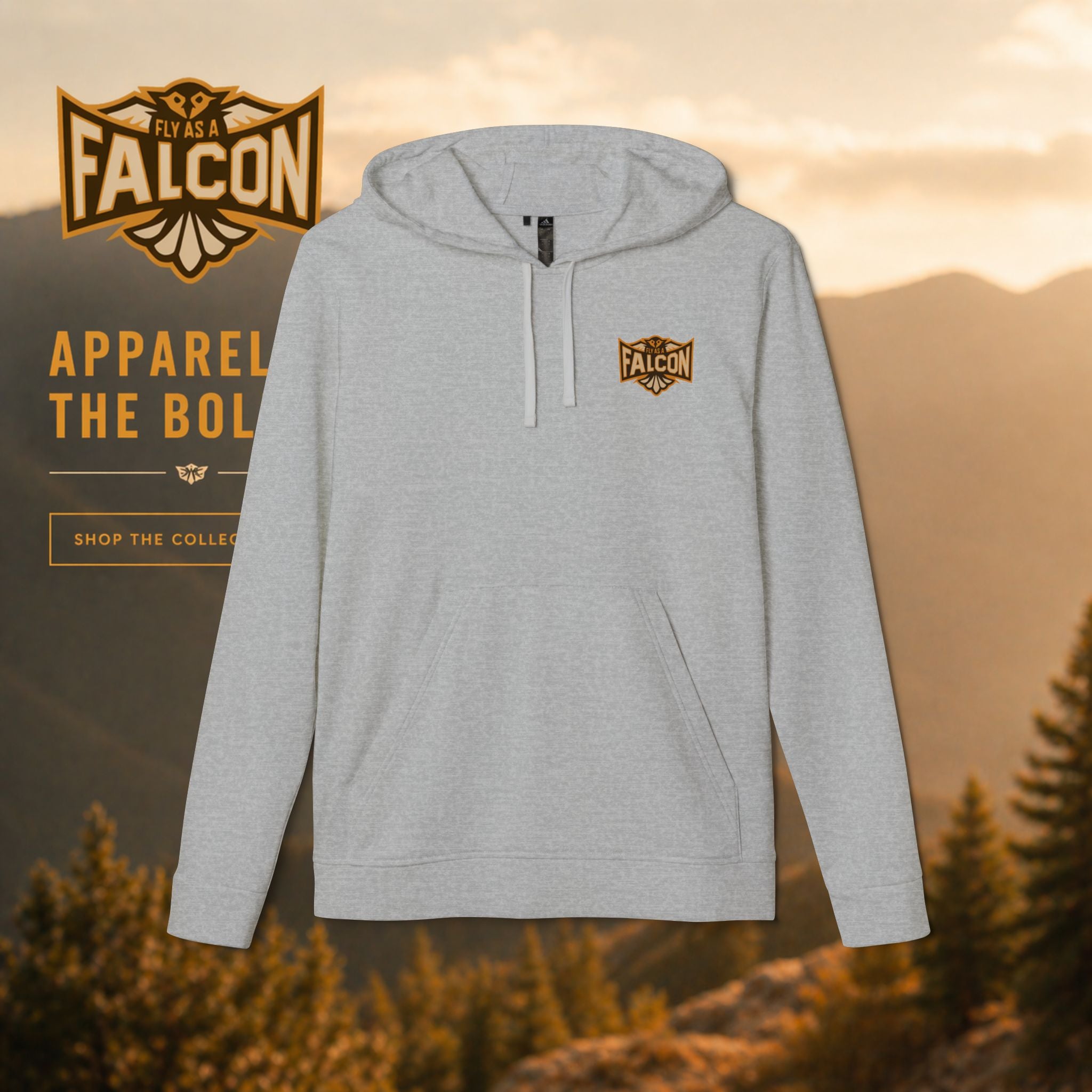 Fly As A Falcon Adidas Pullover Hoodie | Sepia