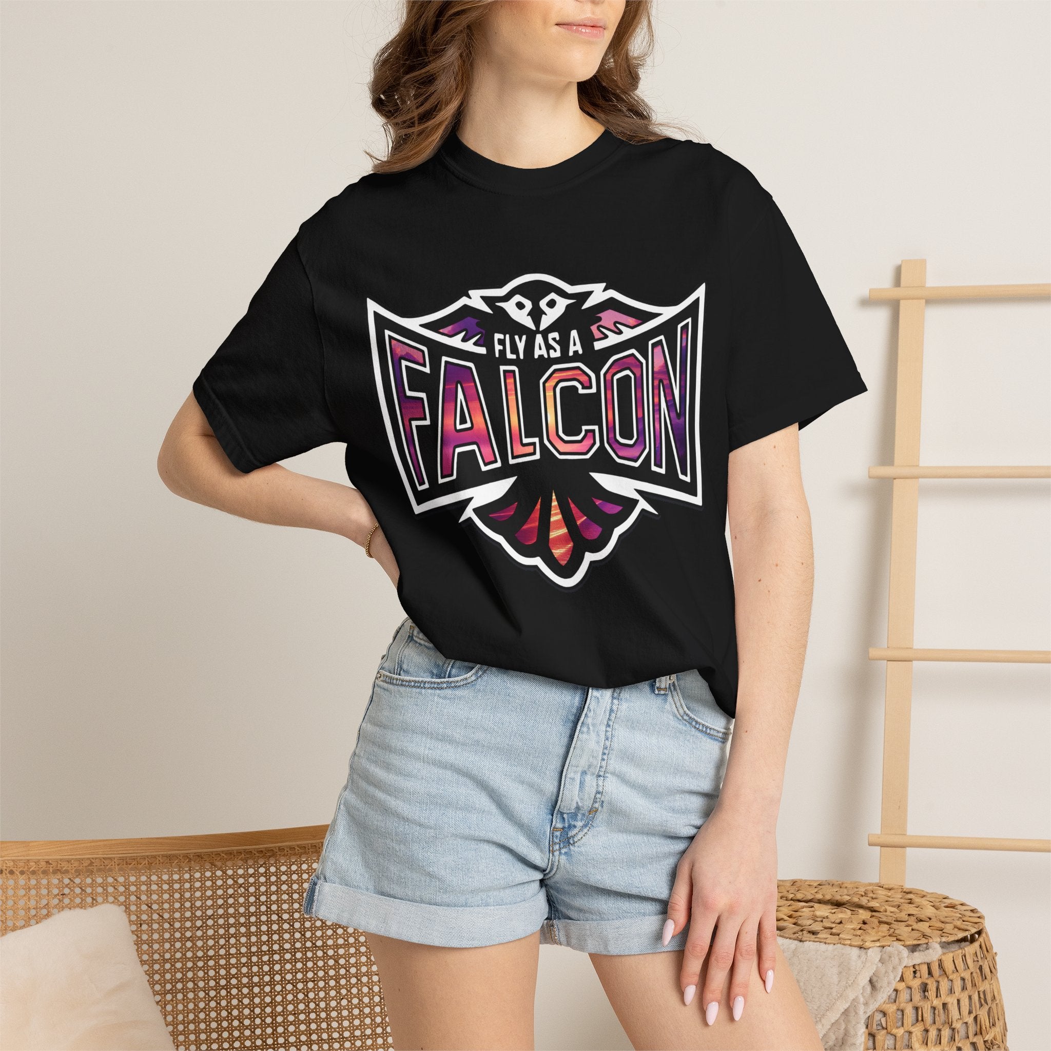 Fly As A Falcon Athletic Logo T-Shirt | Ocean Set