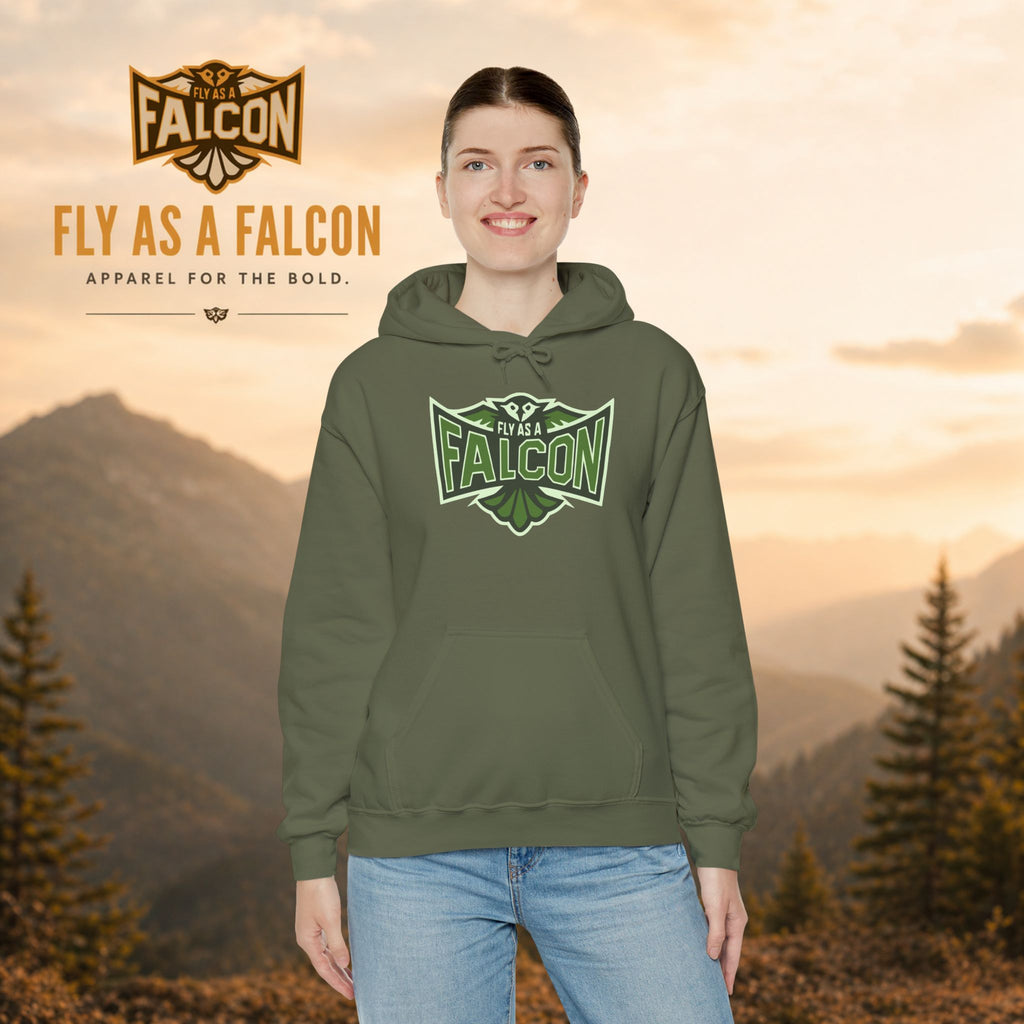 Fly As A Falcon Athletic Hoodie | Forest Ash