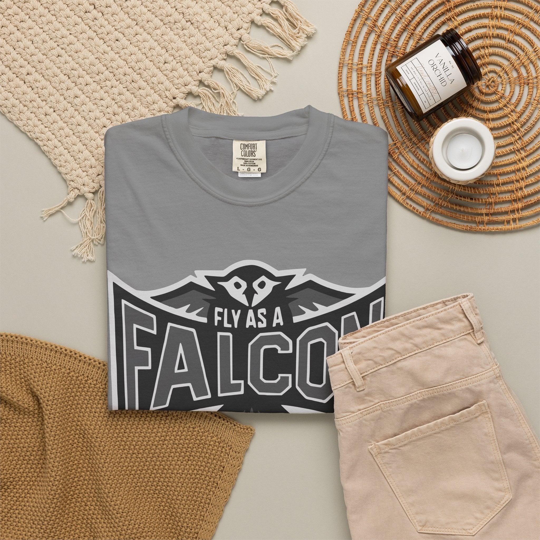 Fly As A Falcon T-Shirt  |  Granite