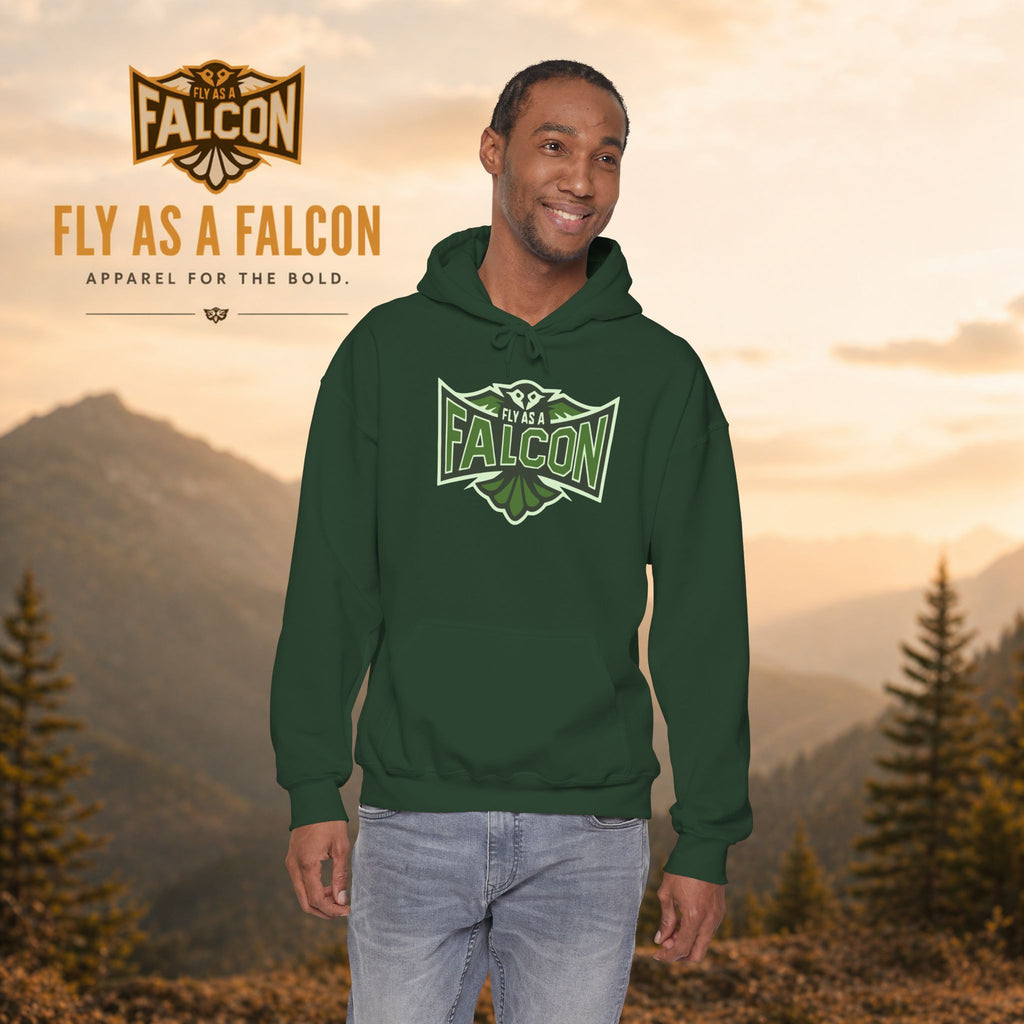 Fly As A Falcon Athletic Hoodie | Forest Ash