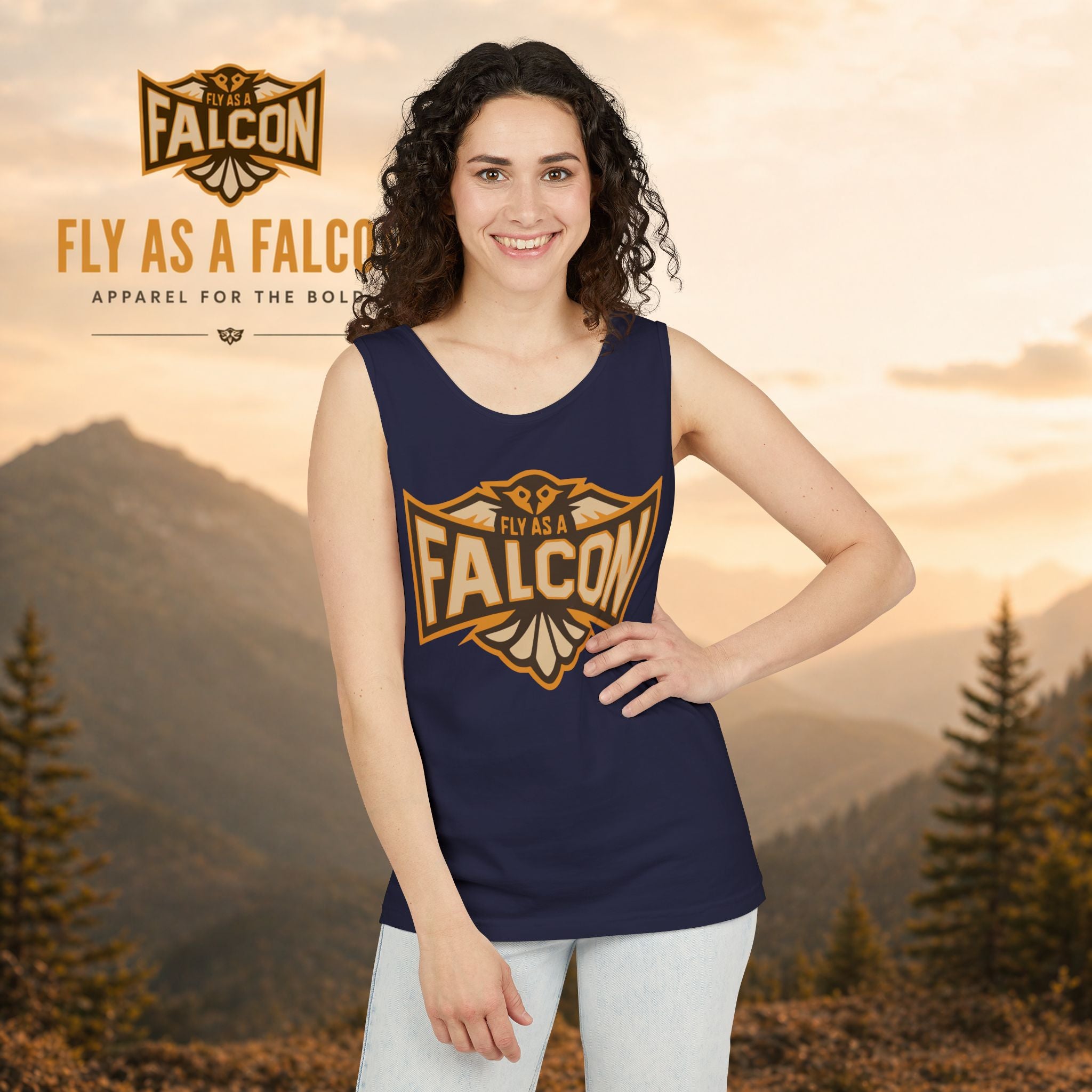Fly As A Falcon Tank Top |  Sepia