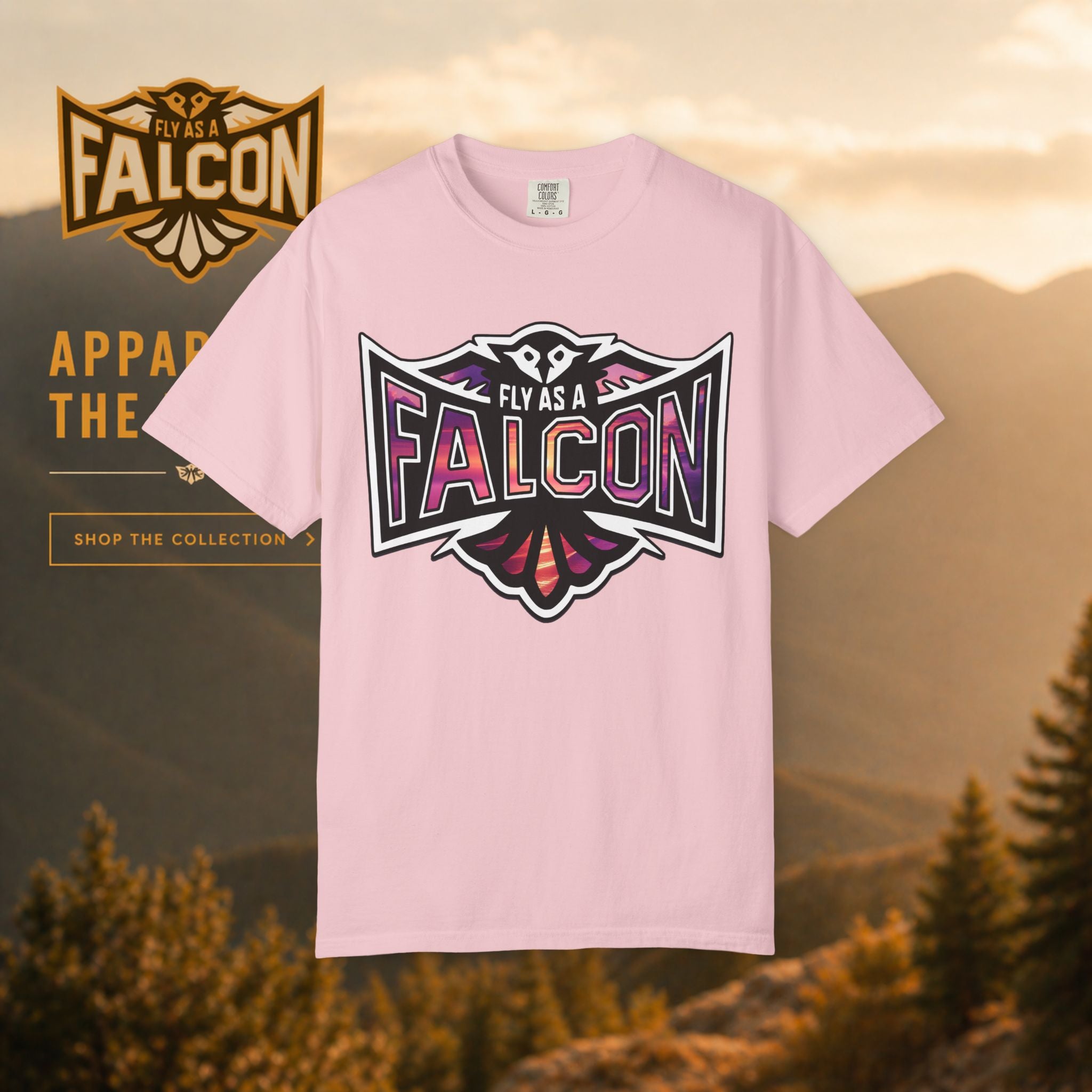 Fly As A Falcon Athletic Logo T-Shirt | Ocean Set