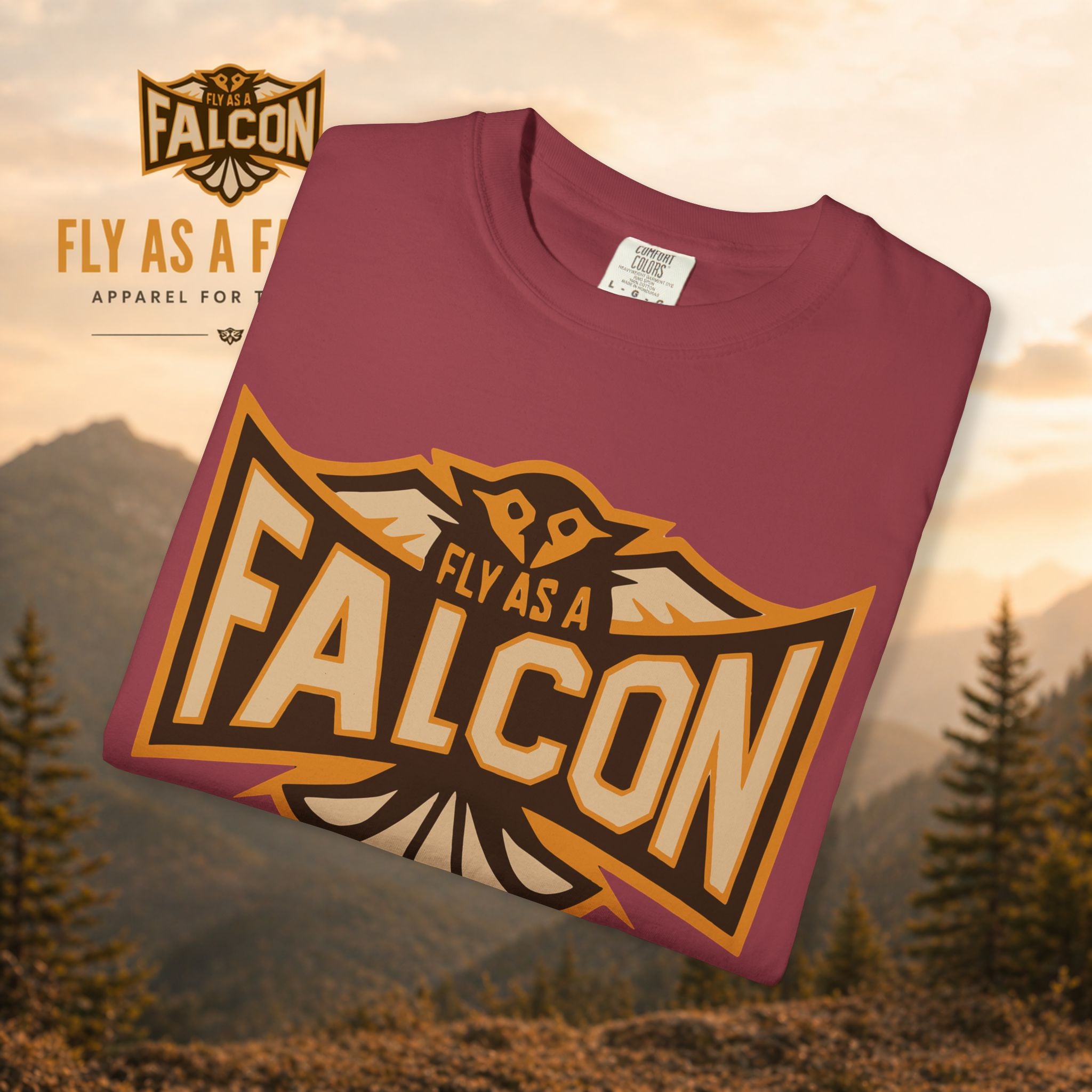 Fly As A Falcon T-Shirt | Sepia