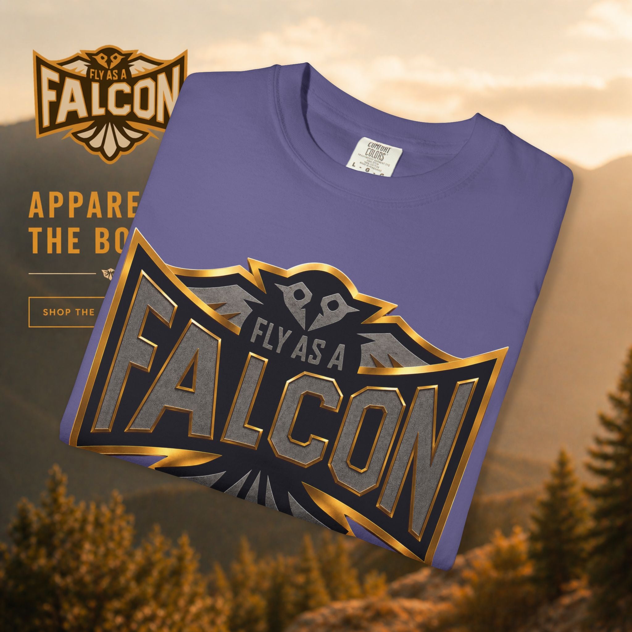 Fly As A Falcon Graphic T-Shirt | Black & Gold Collection 02