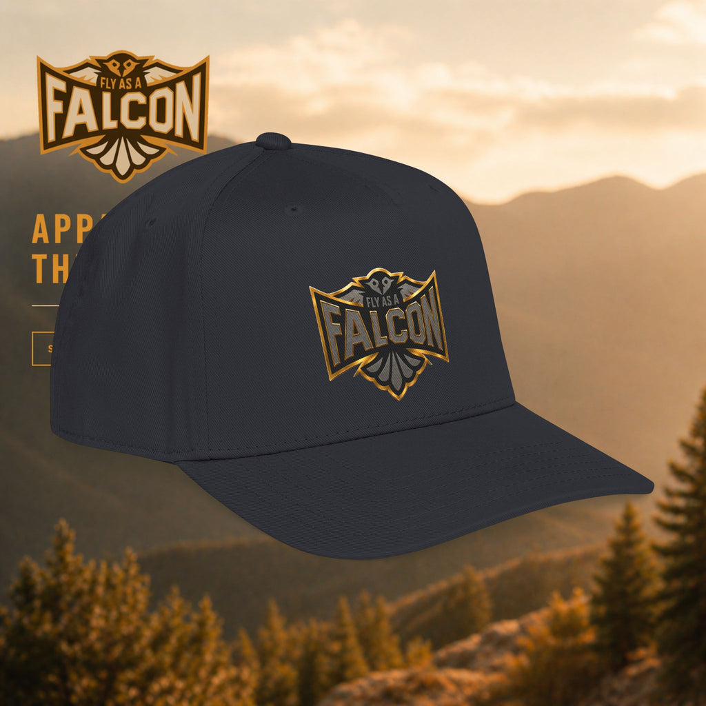 Fly As A Falcon Mid Profile Baseball Cap | Black & Gold Collection 02