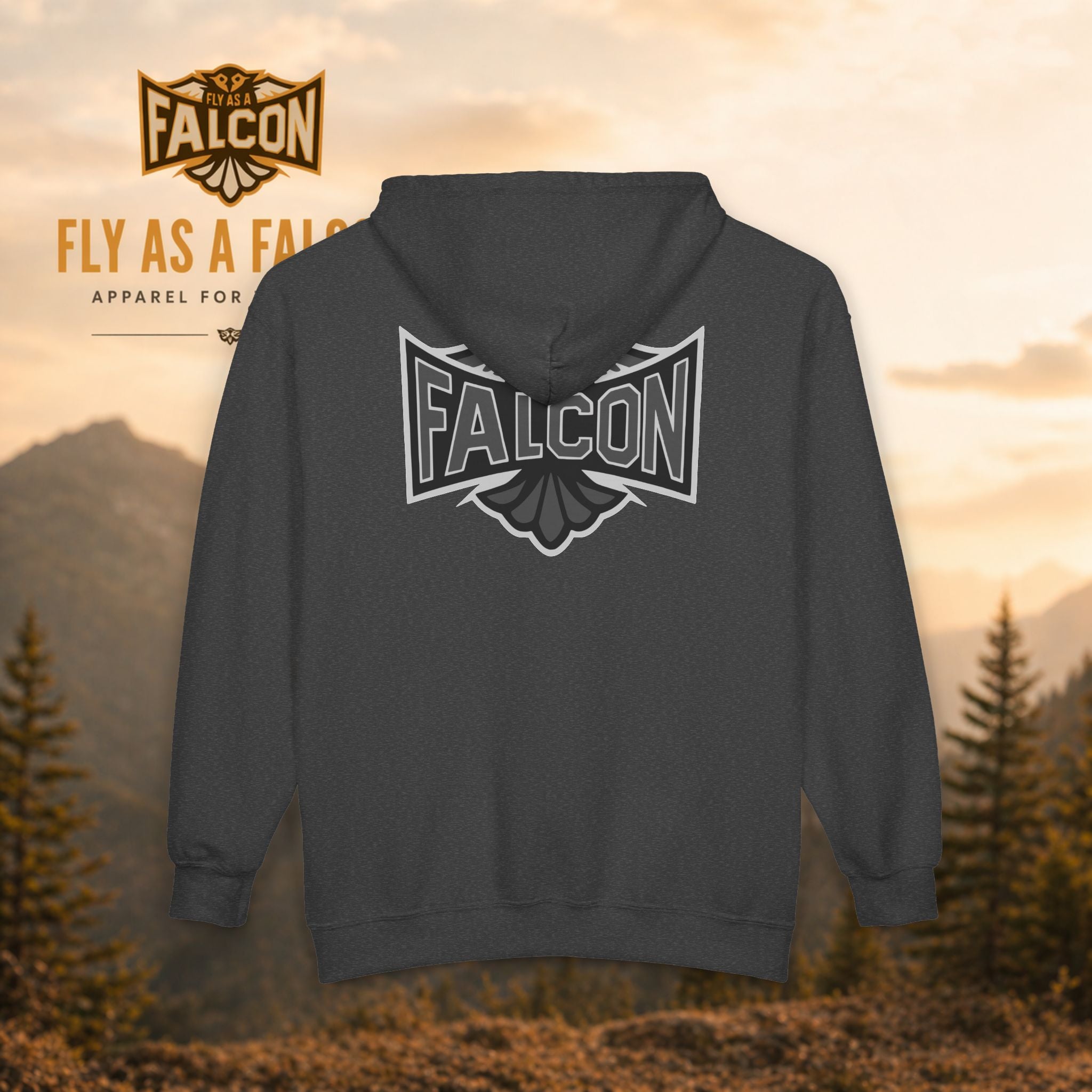 Fly As A Falcon Athletic Full-Zip Hoodie | Granite
