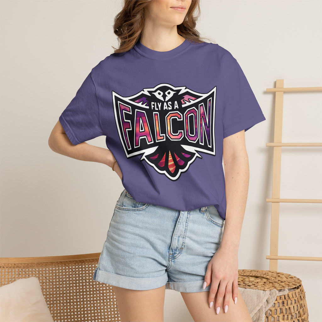 Fly As A Falcon Athletic Logo T-Shirt | Ocean Set