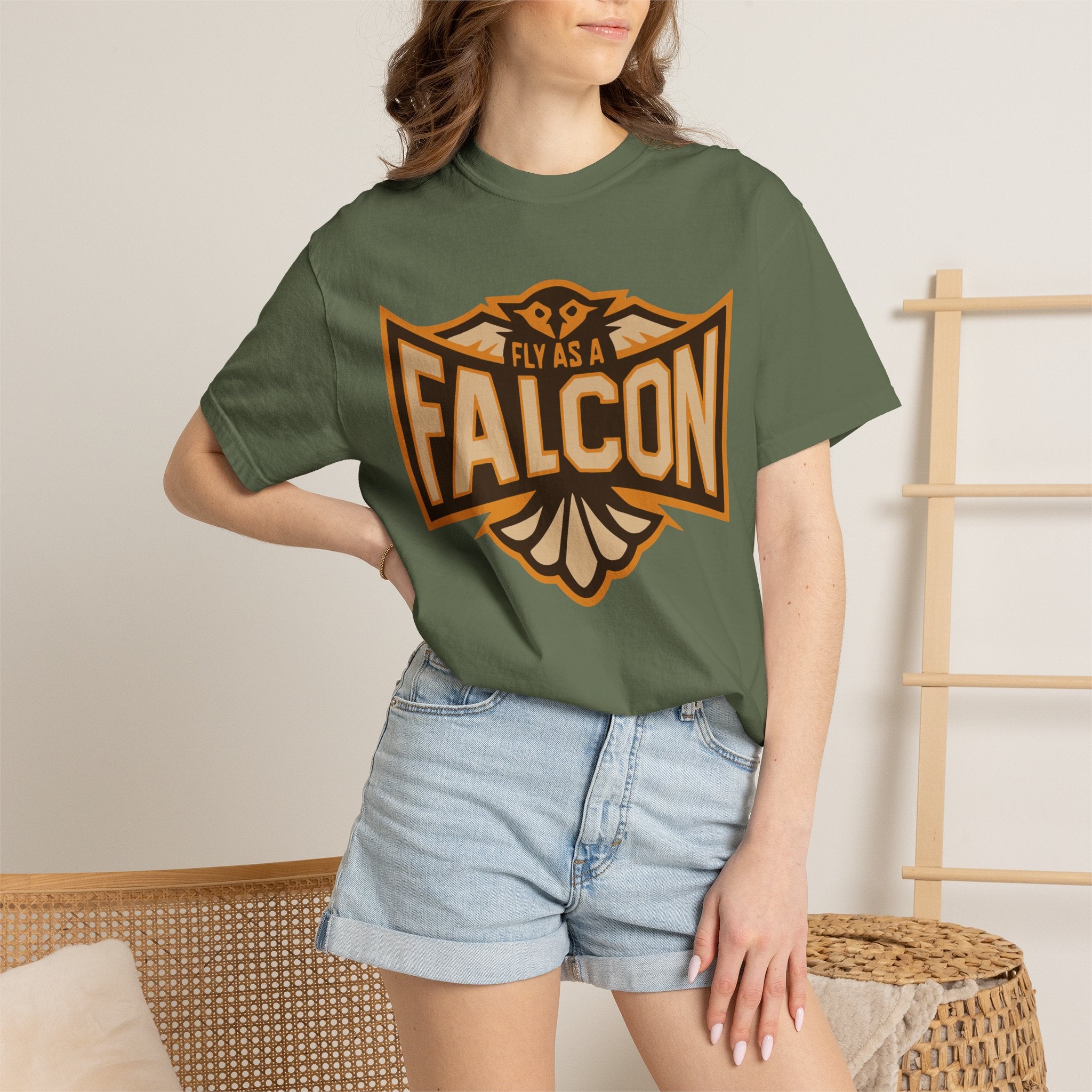 Fly As A Falcon T-Shirt | Sepia