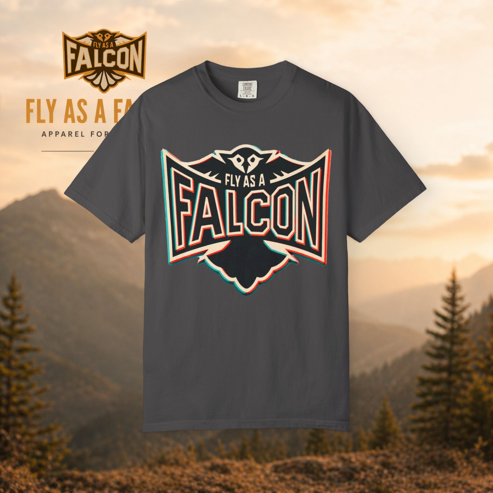 Fly As A Falcon Graphic T-Shirt | Retro 3D