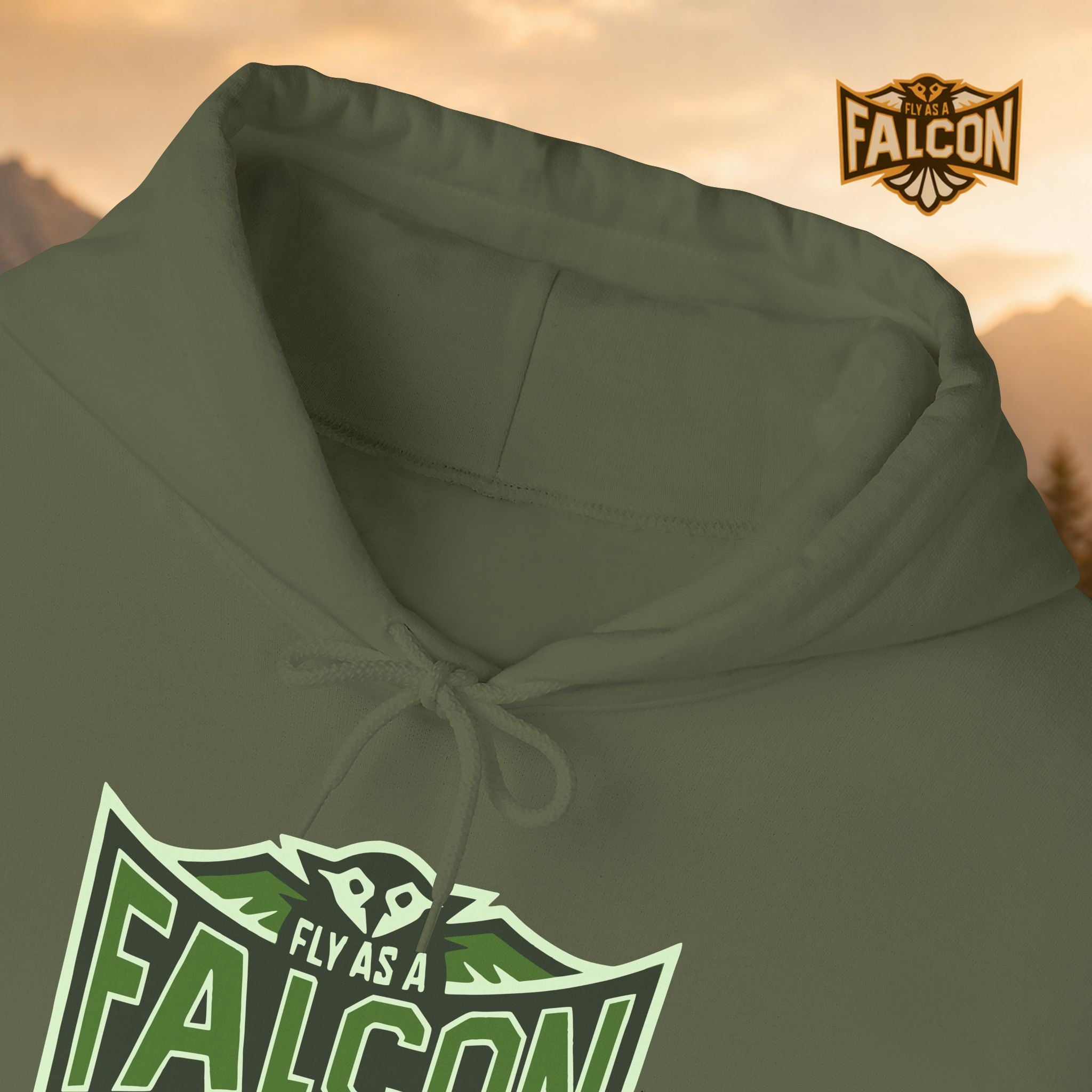 Fly As A Falcon Athletic Hoodie | Forest Ash
