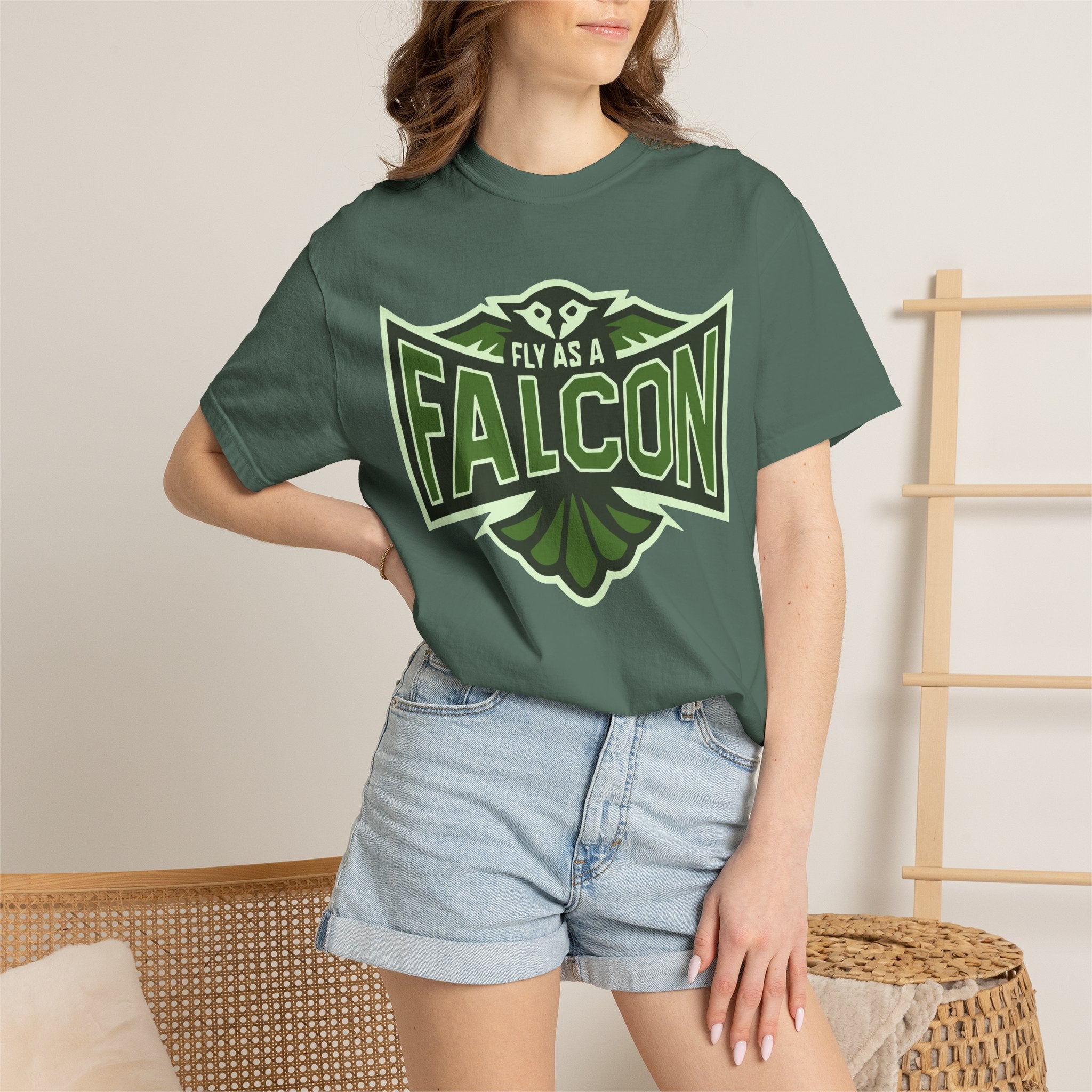 Fly As A Falcon T-Shirt | Forest Ash Retro