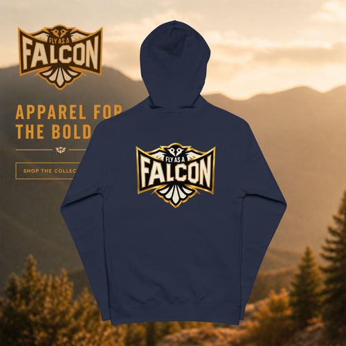 Falcon Logo Zip-Up Hoodie Black and Gold Collection 01 product image
