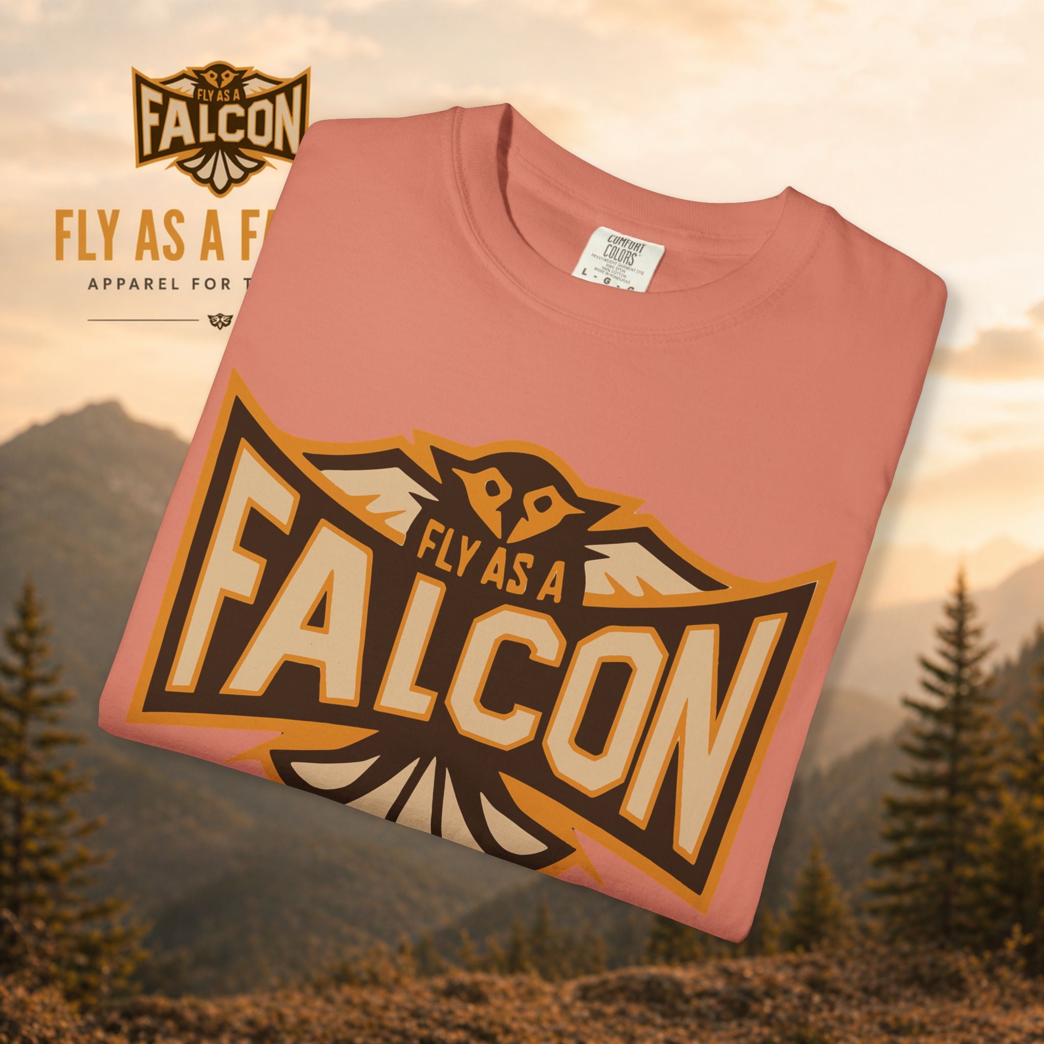 Fly As A Falcon T-Shirt | Sepia