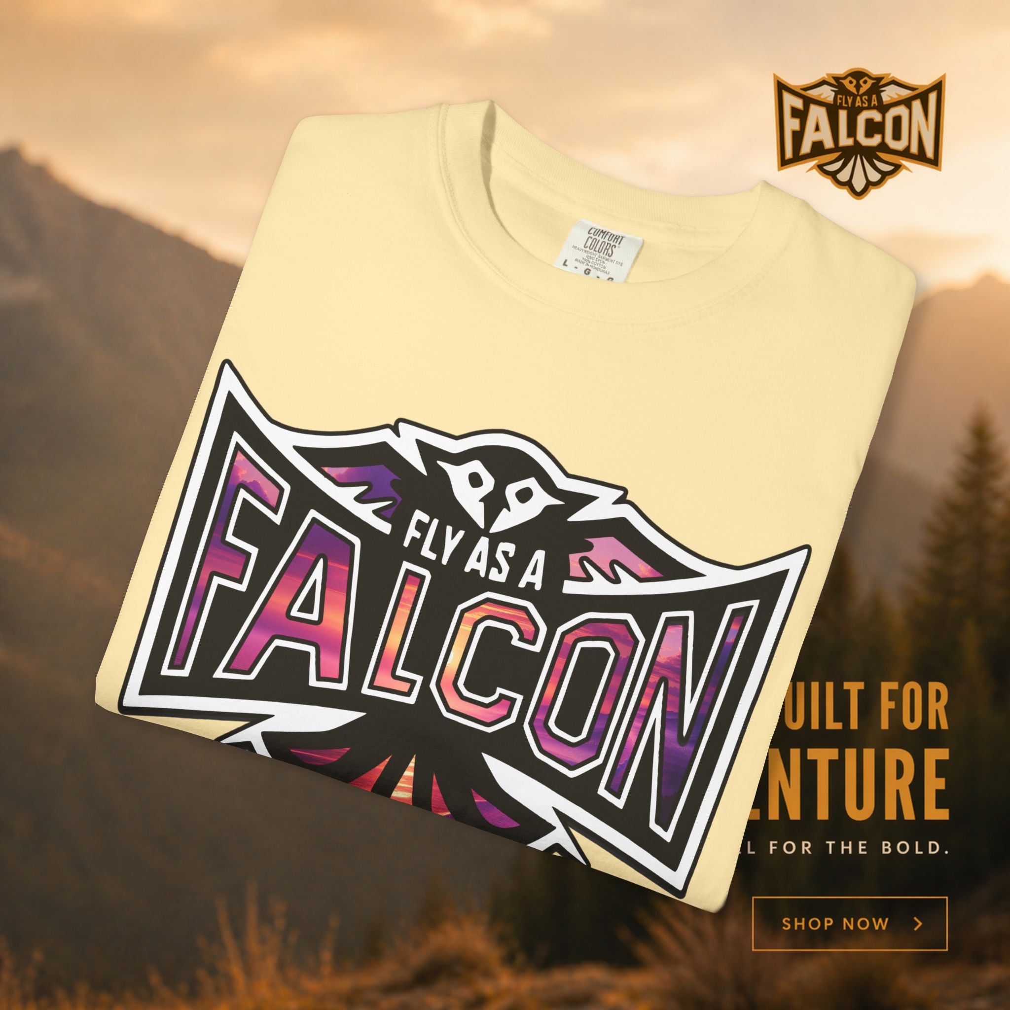 Fly As A Falcon Athletic Logo T-Shirt | Ocean Set