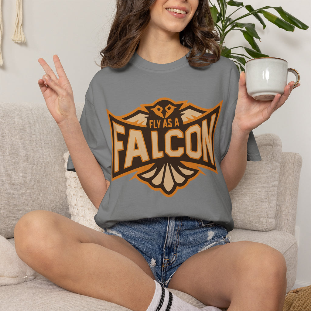 Fly As A Falcon T-Shirt | Sepia