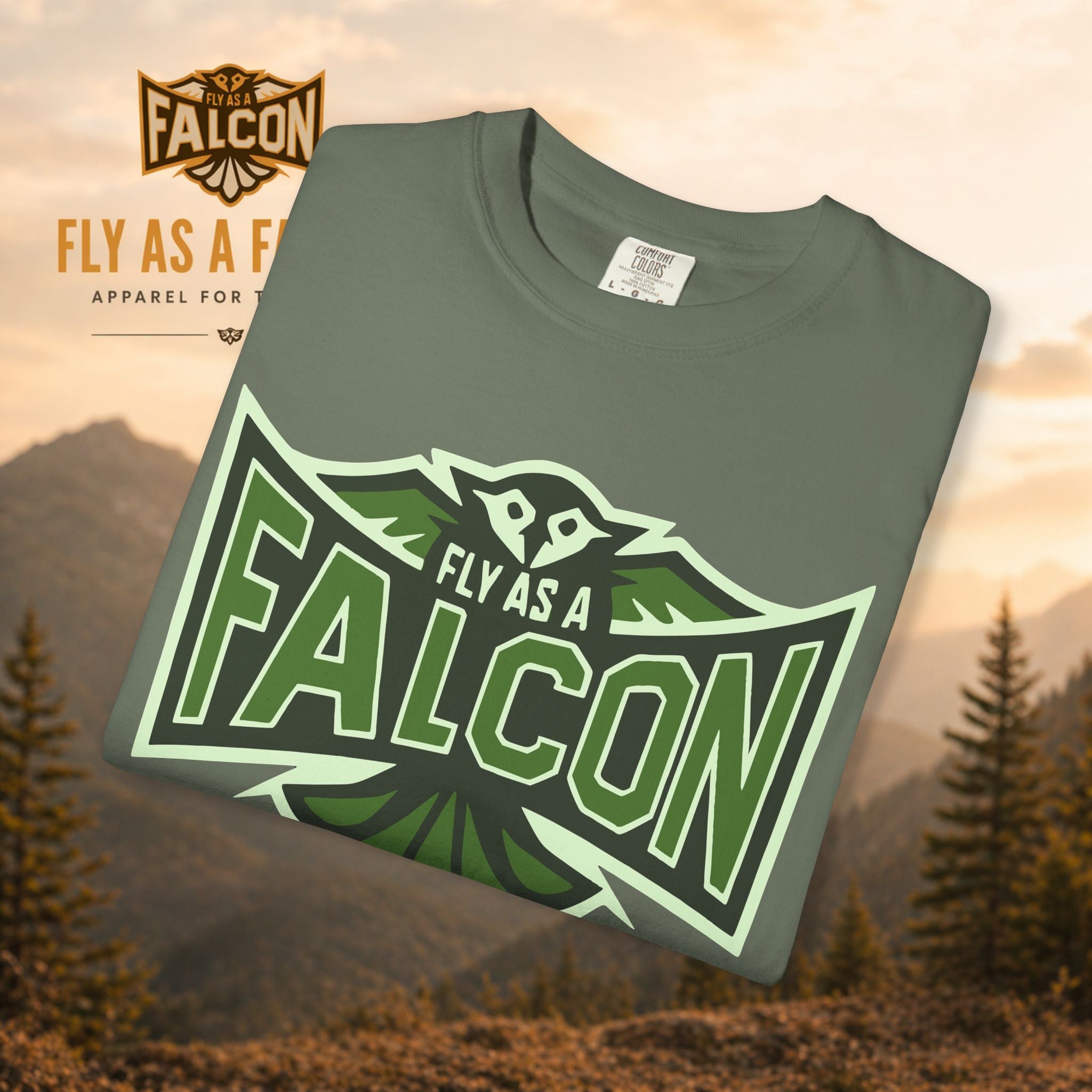 Fly As A Falcon T-Shirt | Forest Ash Retro