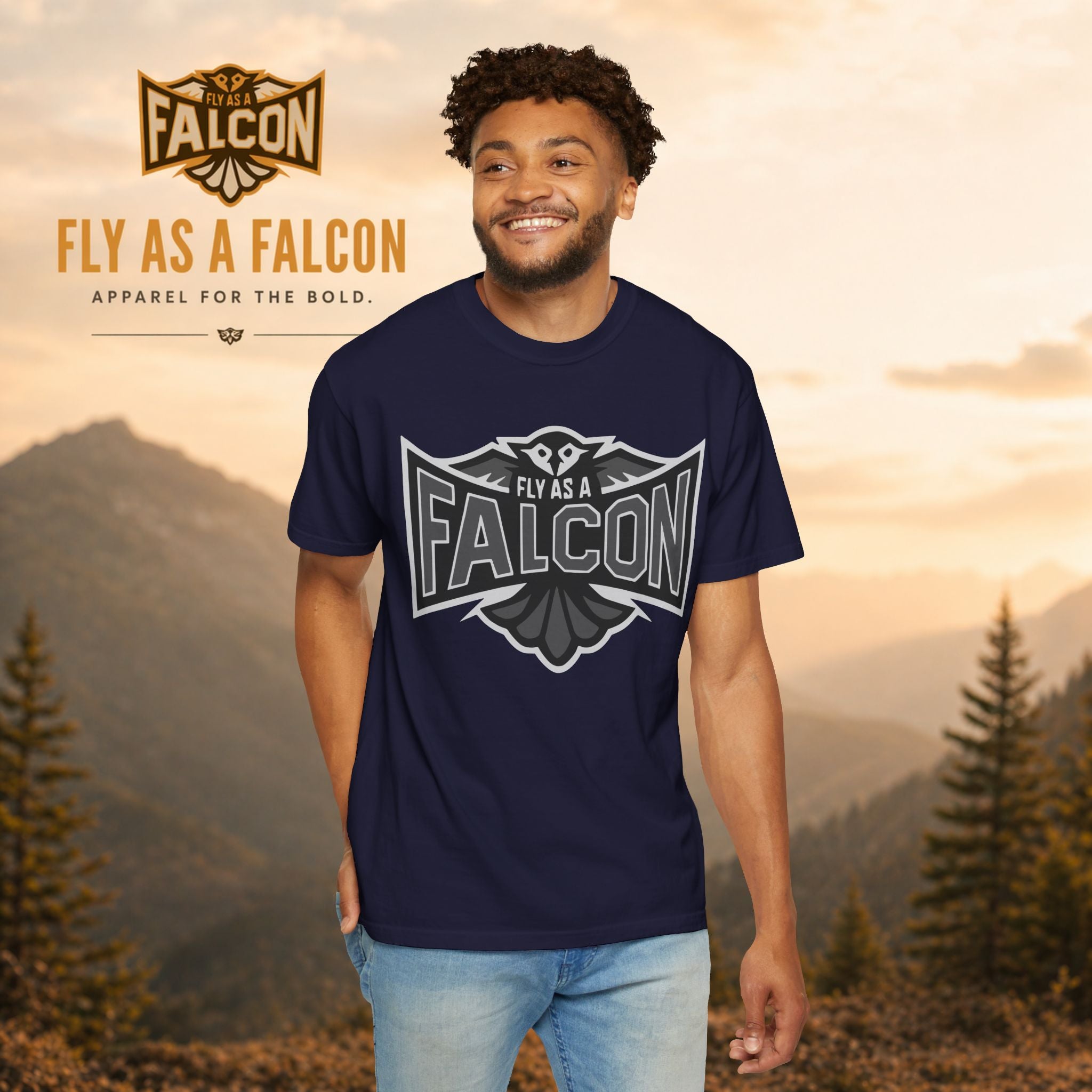 Fly As A Falcon T-Shirt  |  Granite