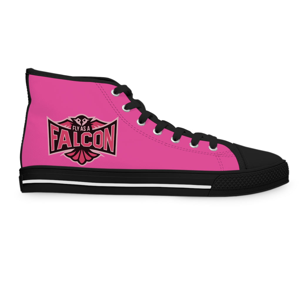 Fly As A Falcon Women’s High Top Sneakers | Wild Rose Pink Athletic Fashion Shoes