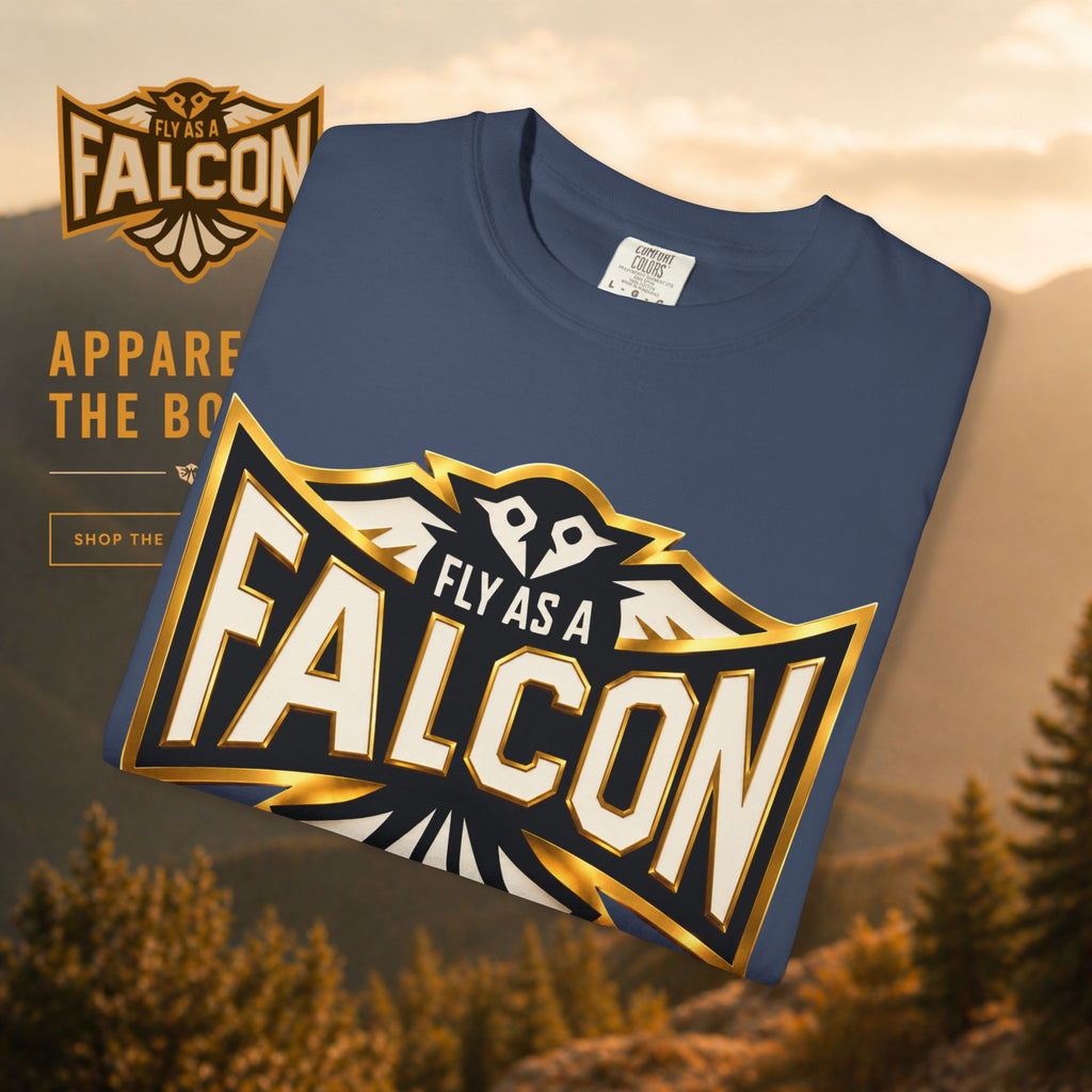 Fly As A Falcon Graphic T-Shirt | Black & Gold Collection 01