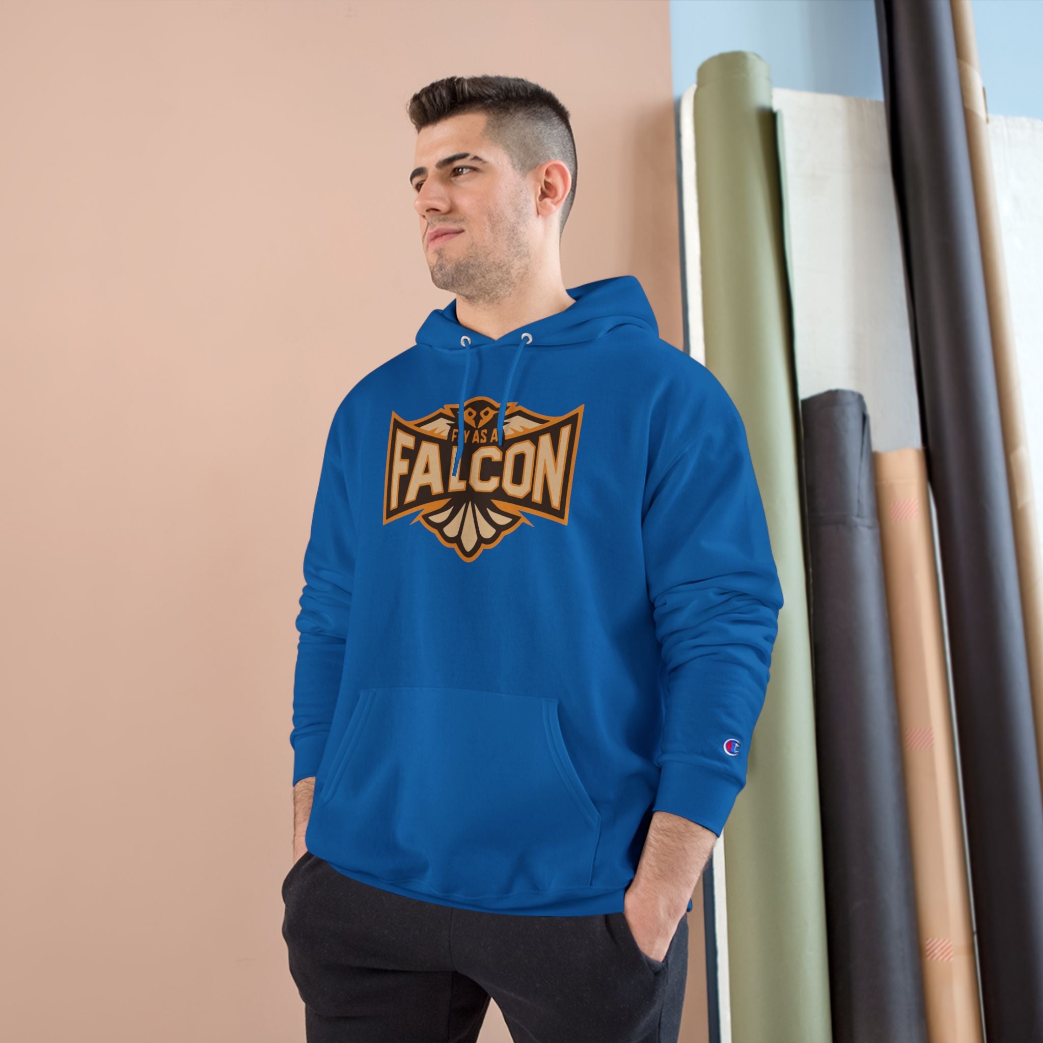 Fly As A Falcon Champion Hoodie | Sepia