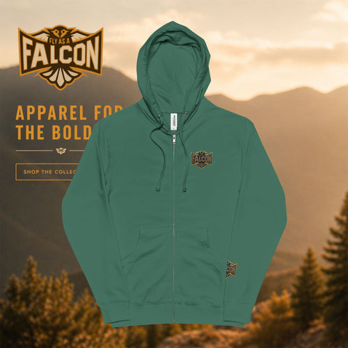 Falcon Logo Zip-Up Hoodie | Black & Gold Collection 02