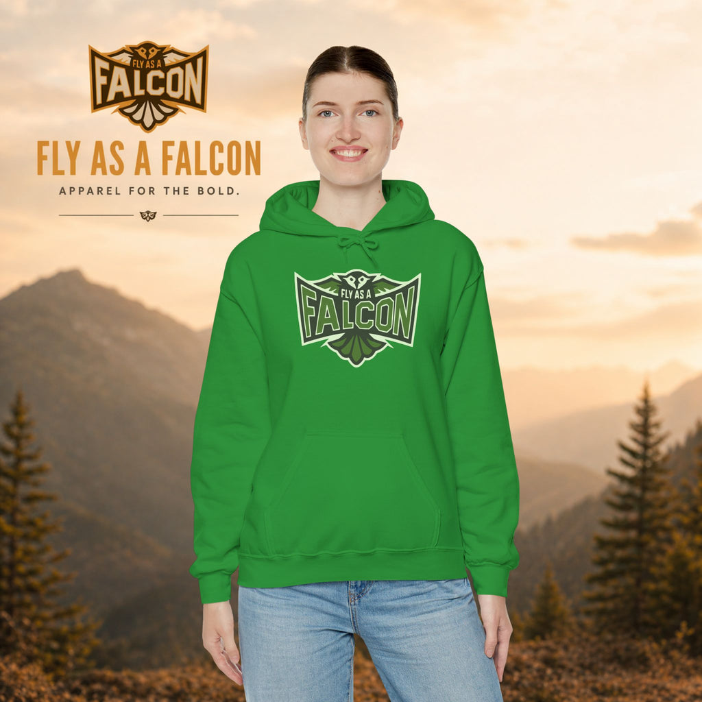 Fly As A Falcon Athletic Hoodie | Forest Ash