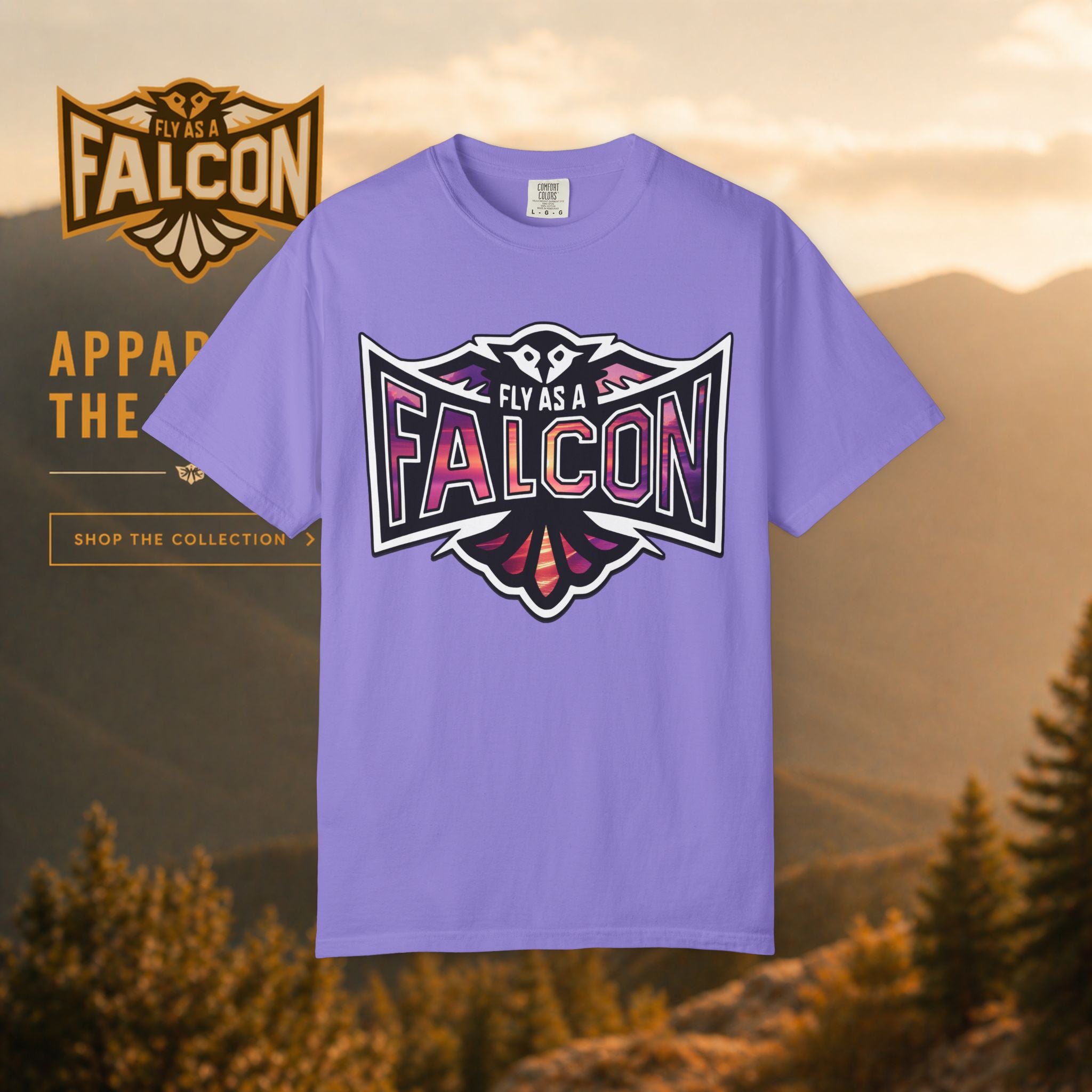 Fly As A Falcon Athletic Logo T-Shirt | Ocean Set