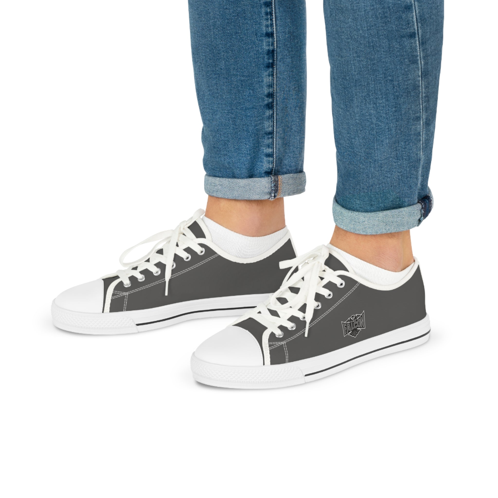 Fly As A Falcon Low Top Sneakers |  Granite Classic Grey Canvas Casual Shoes