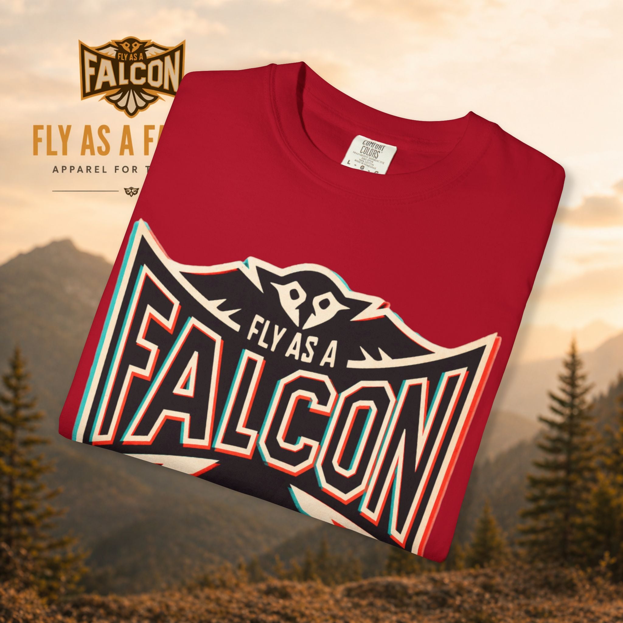 Fly As A Falcon Graphic T-Shirt | Retro 3D