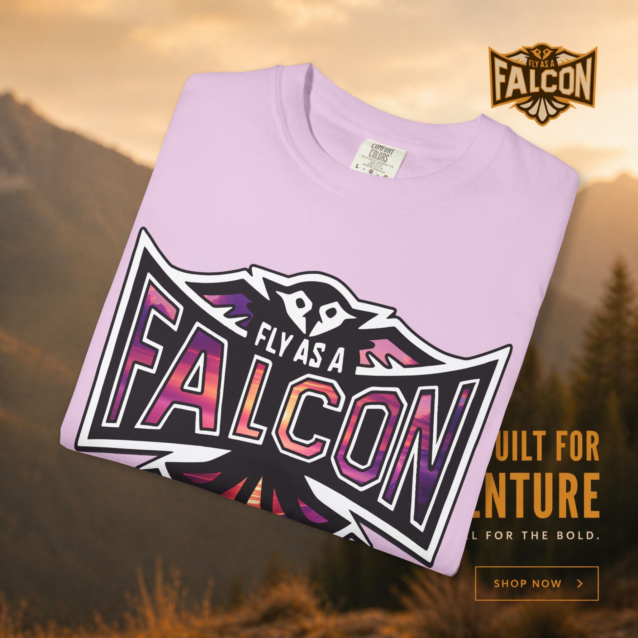Fly As A Falcon Athletic Logo T-Shirt | Ocean Set