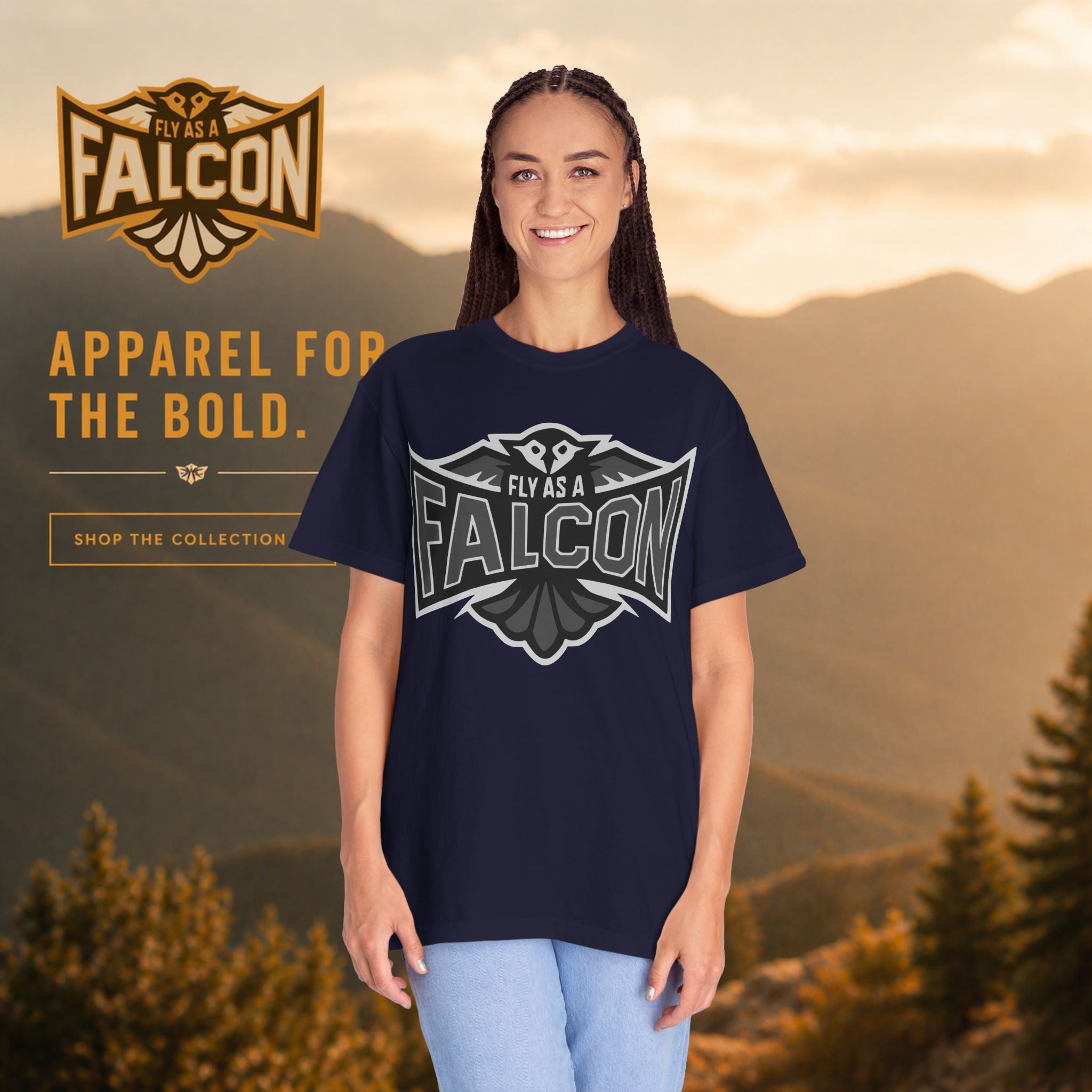 Fly As A Falcon T-Shirt  |  Granite