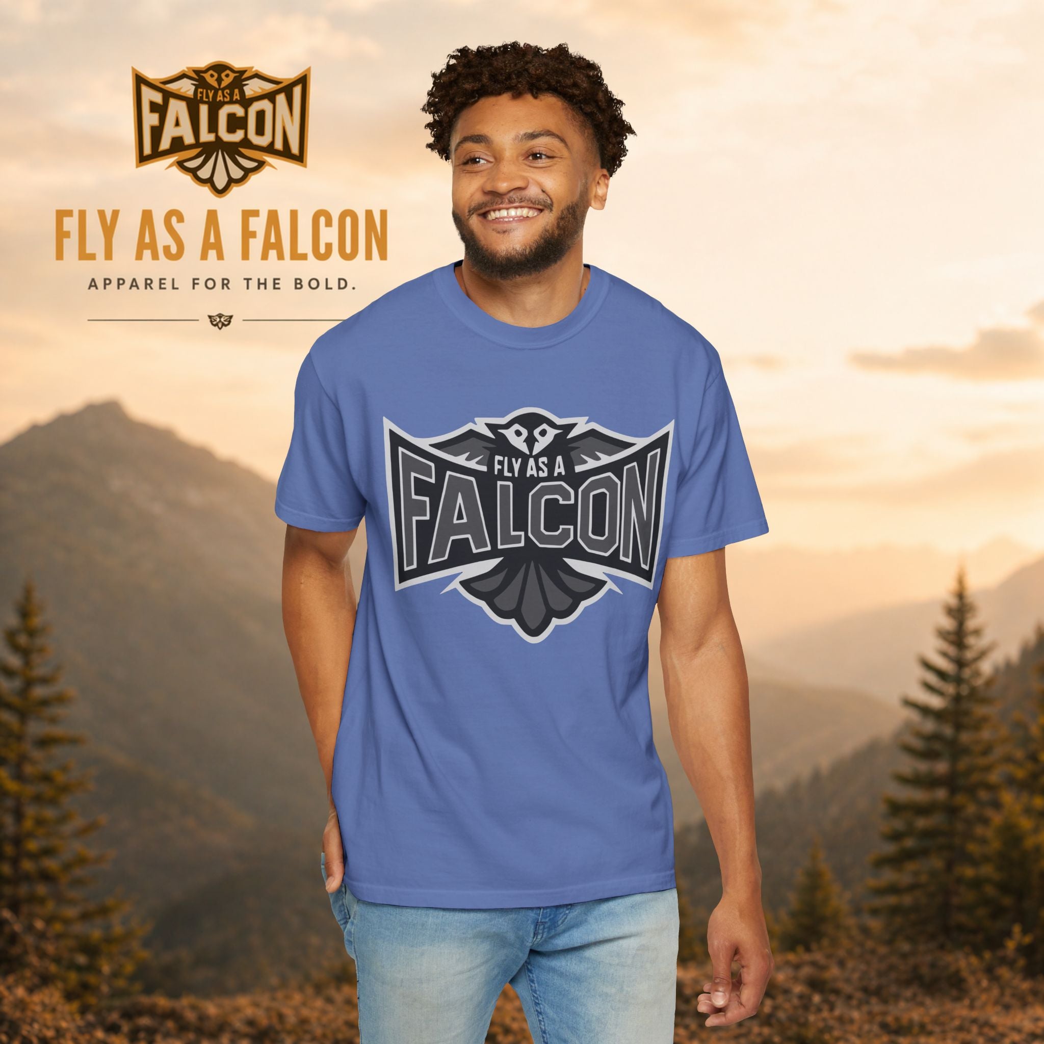 Fly As A Falcon T-Shirt  |  Granite
