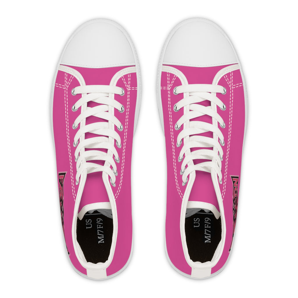 Fly As A Falcon Women’s High Top Sneakers | Wild Rose Pink Athletic Fashion Shoes