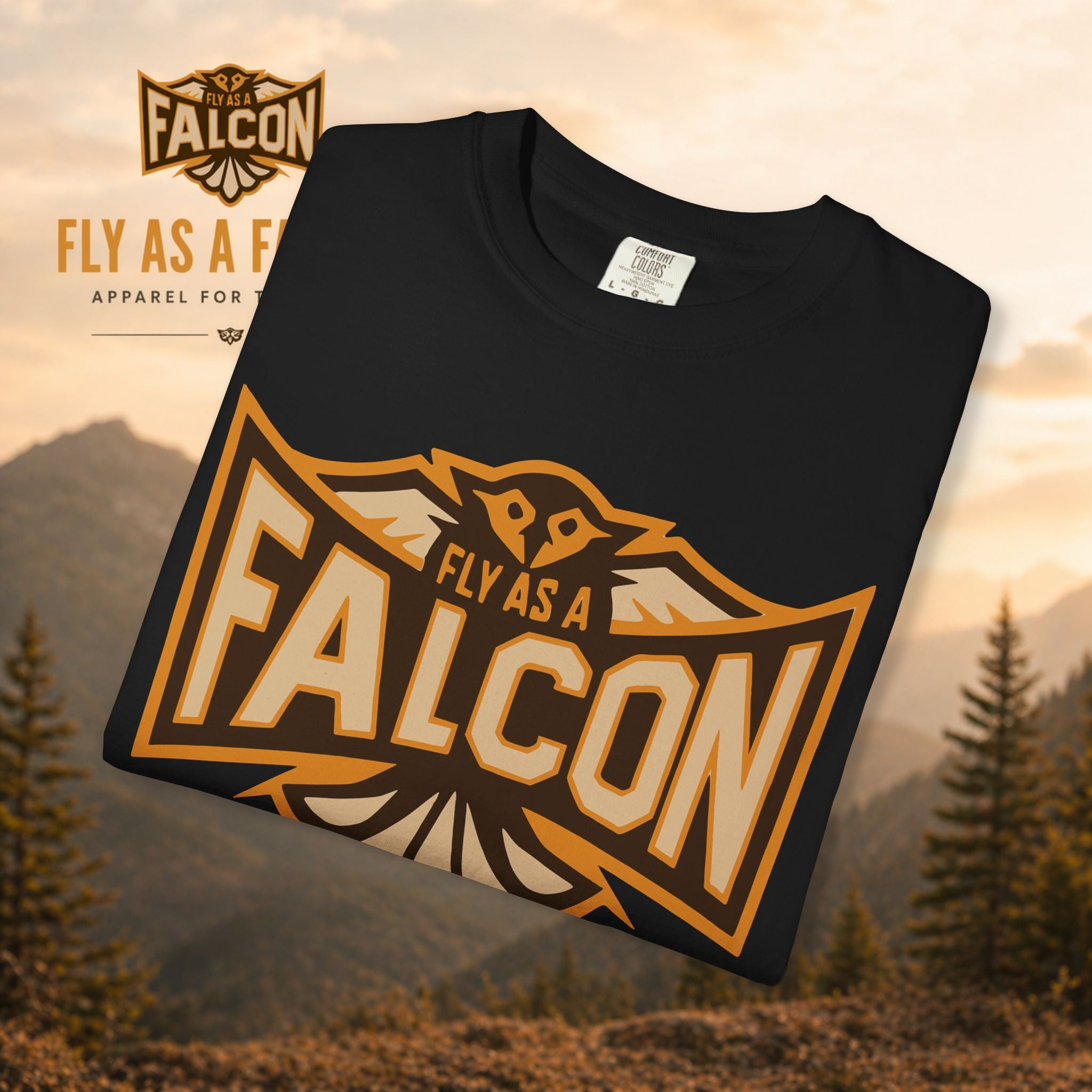Fly As A Falcon T-Shirt | Sepia